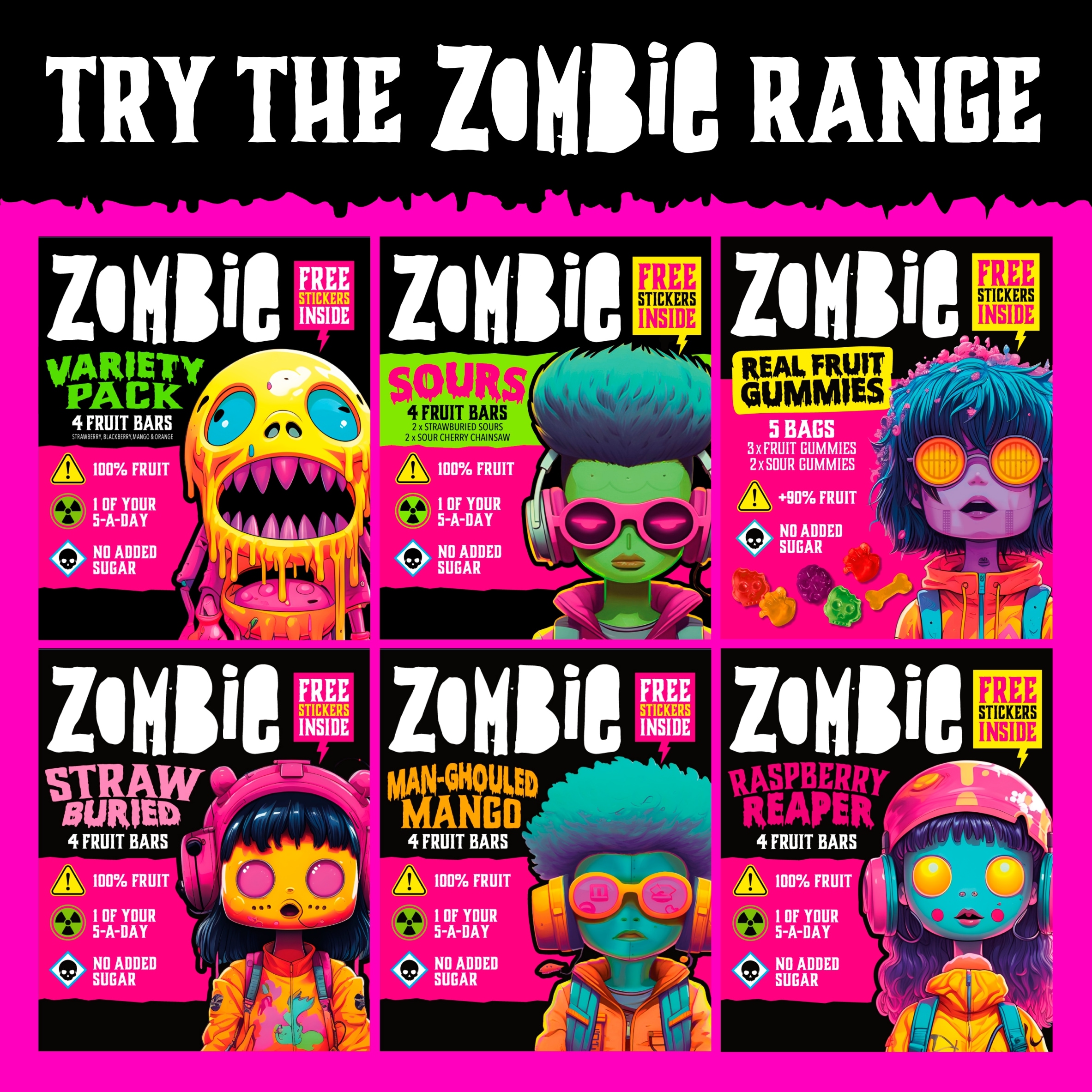 Zombie Raspberry Fruit Snack Bar Multipack 4x25g thumbnail 5