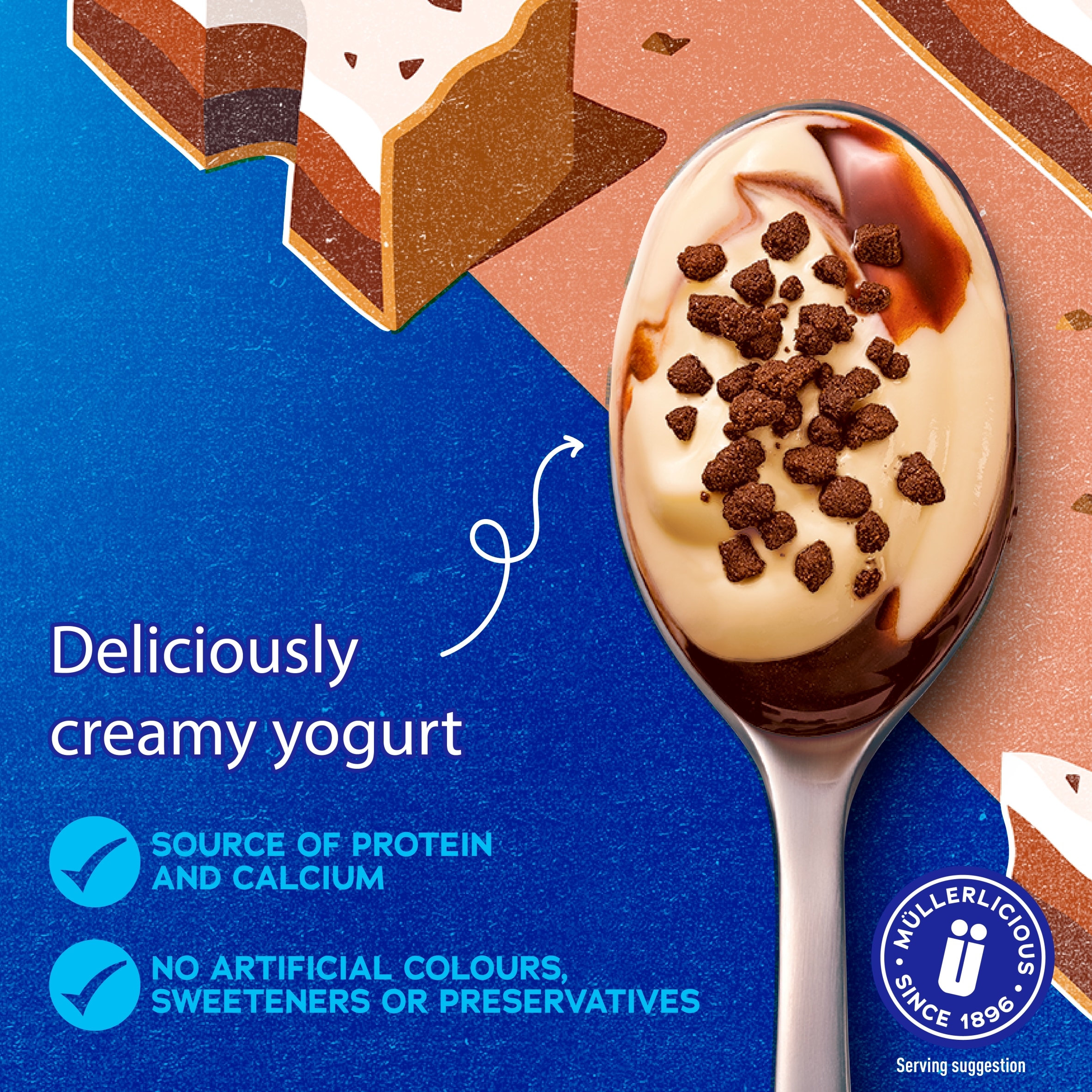 Muller Corner Originals Yogurts - Mississippi Mud Pie Inspired 4 x 124g thumbnail 4