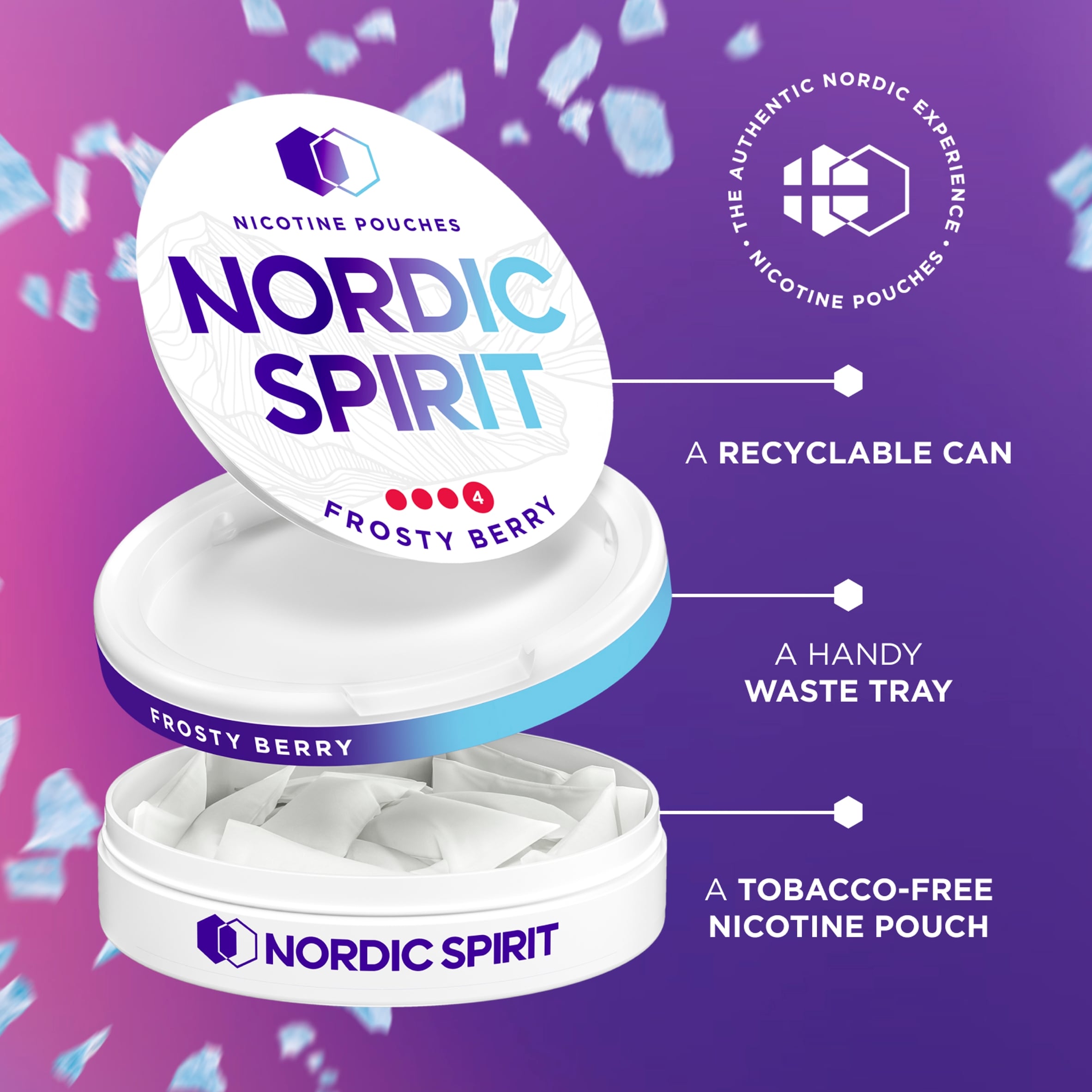 Nordic Spirit Frosty Berry Tobacco Free Nicotine Pouches Extra Strong 20 Pack 11mg 14g thumbnail 4