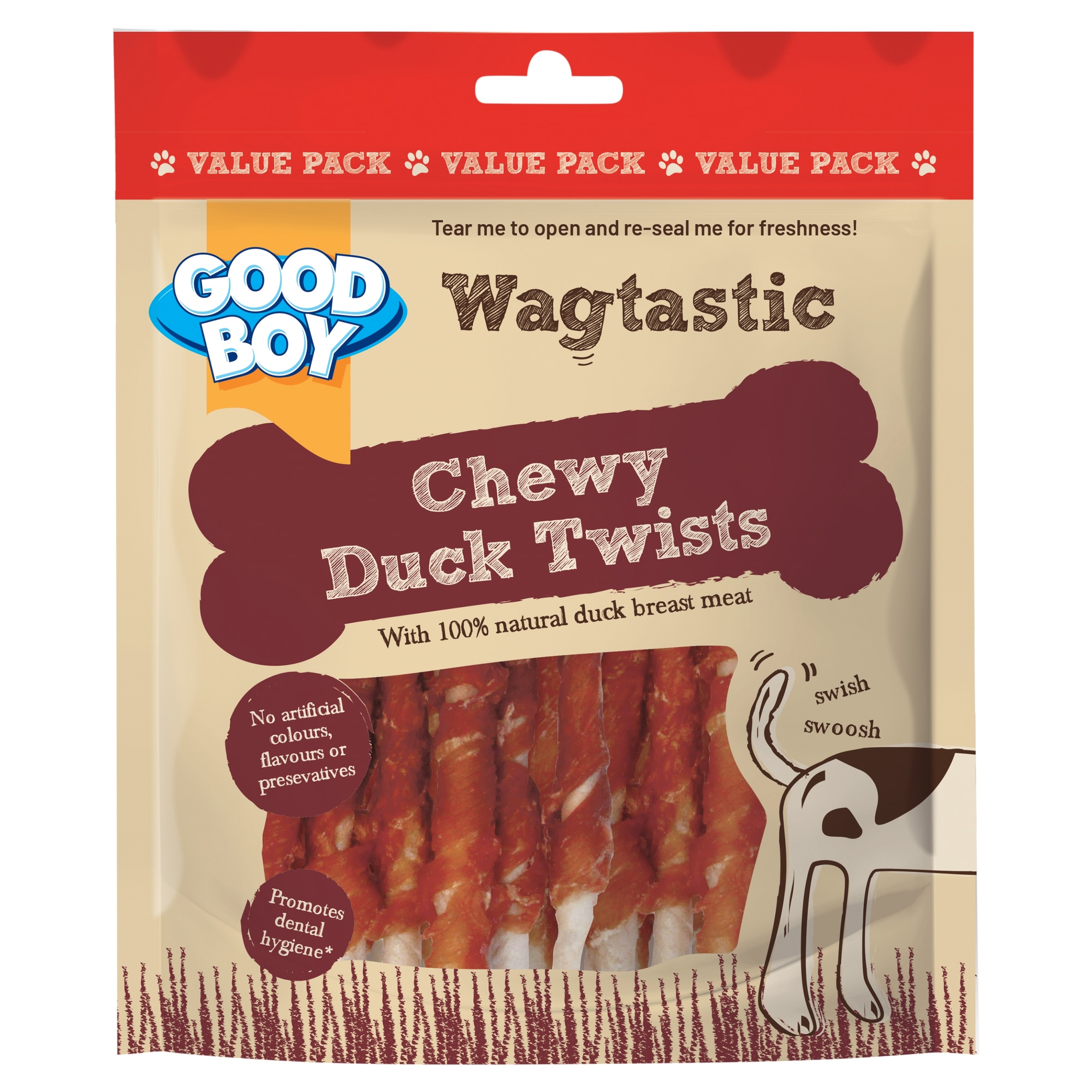 Good Boy Wagtastic Dog Treats Duck Twists 250g