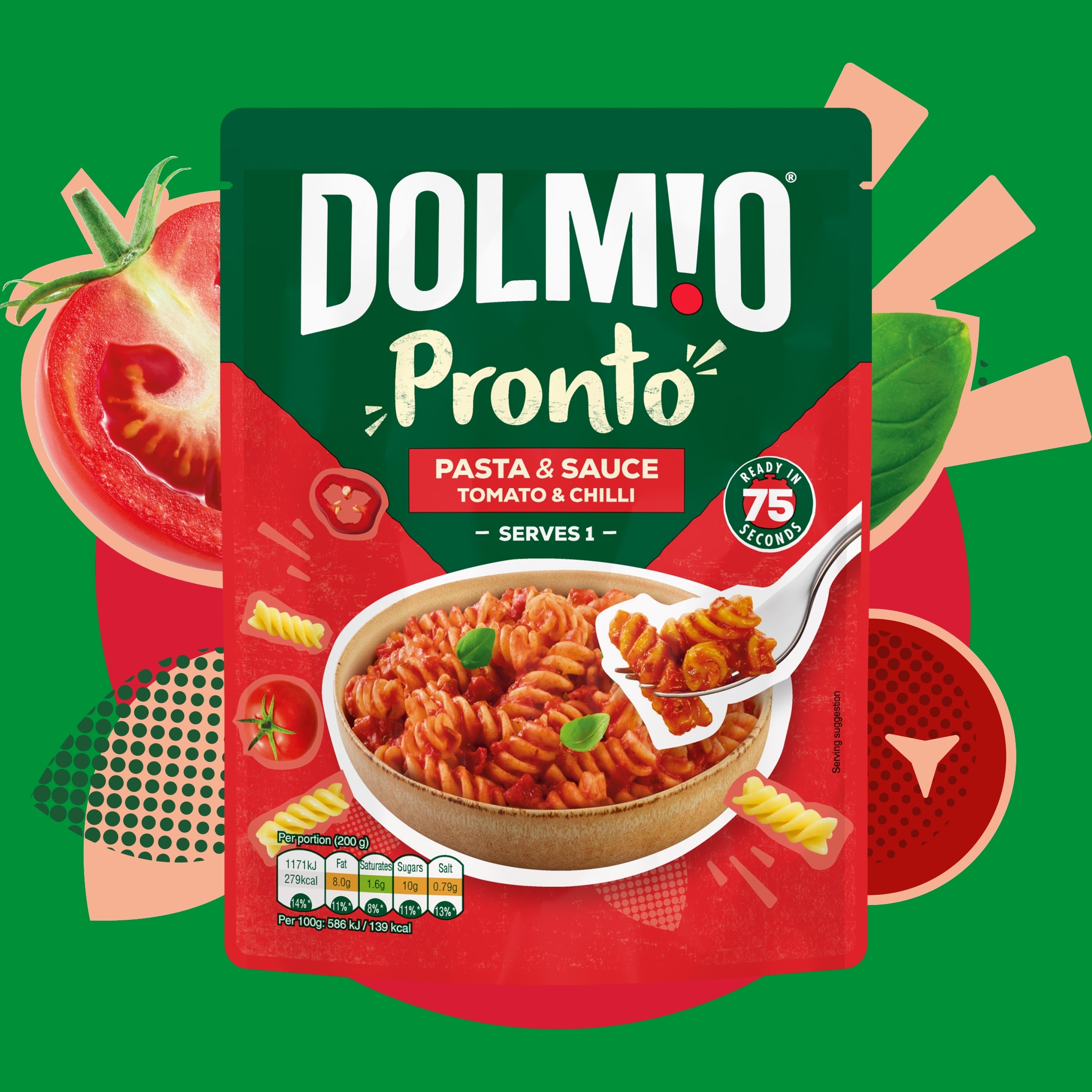 Dolmio Pronto Microwave Instant Pasta Meal Tomato and Chilli 200g thumbnail 2