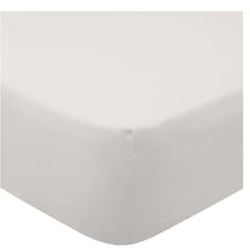 F&F Home 100% Cotton White Deep Fitted Sheet Single