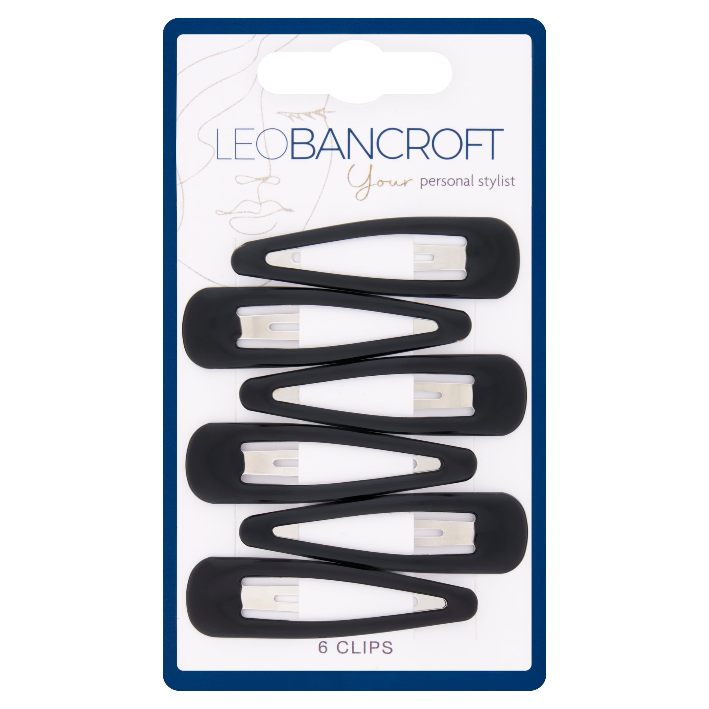 Leo Bancroft Curl Clips Black 6 Pack