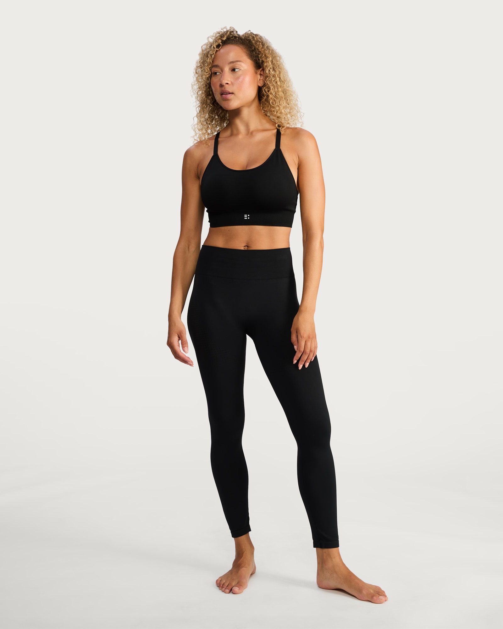 F&F Active Seamfree Racerback Crop Top in Black thumbnail 2