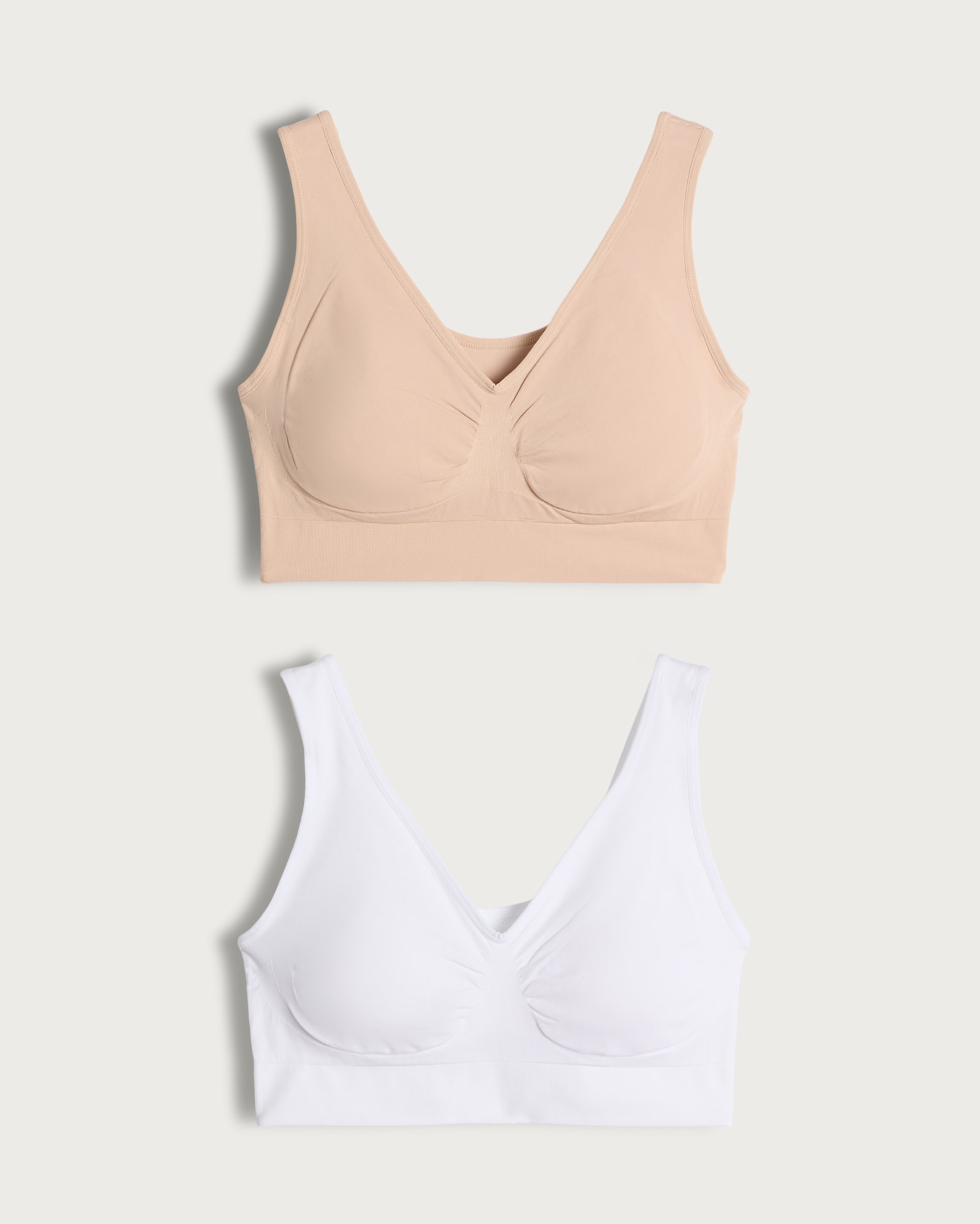 F&F 2-Pack Contour Seamfree Crop Tops in White