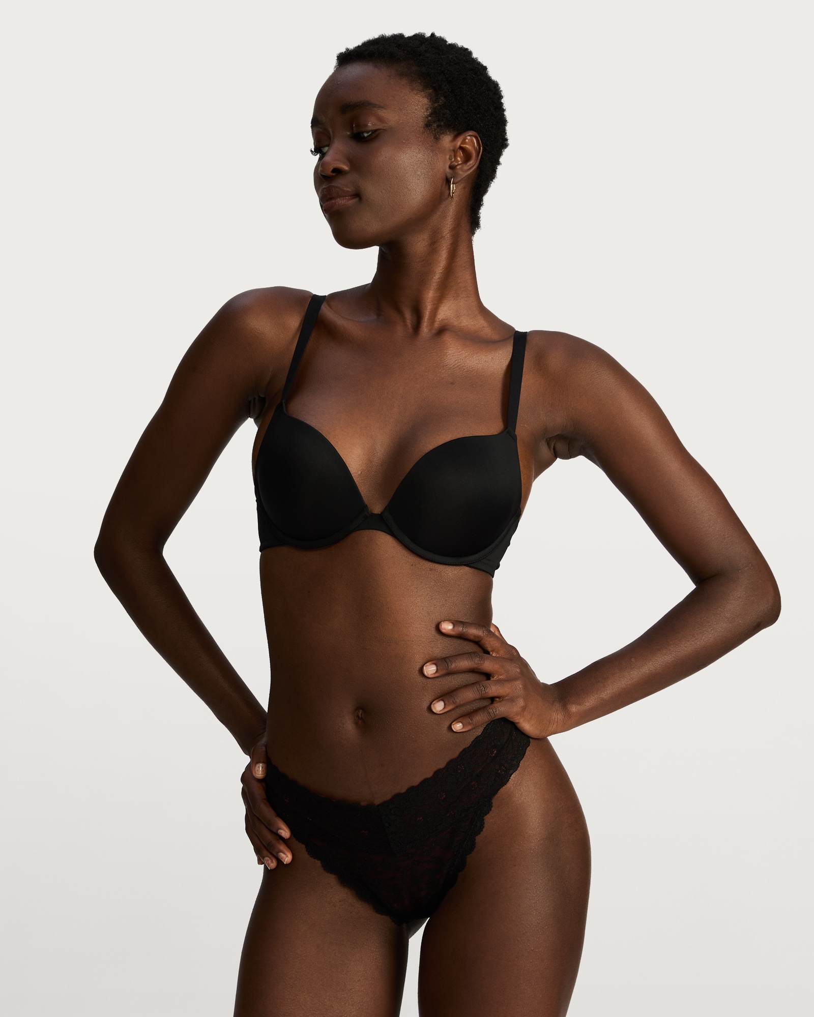 F&F 3-Pack Lace Thongs in Multi Black White
