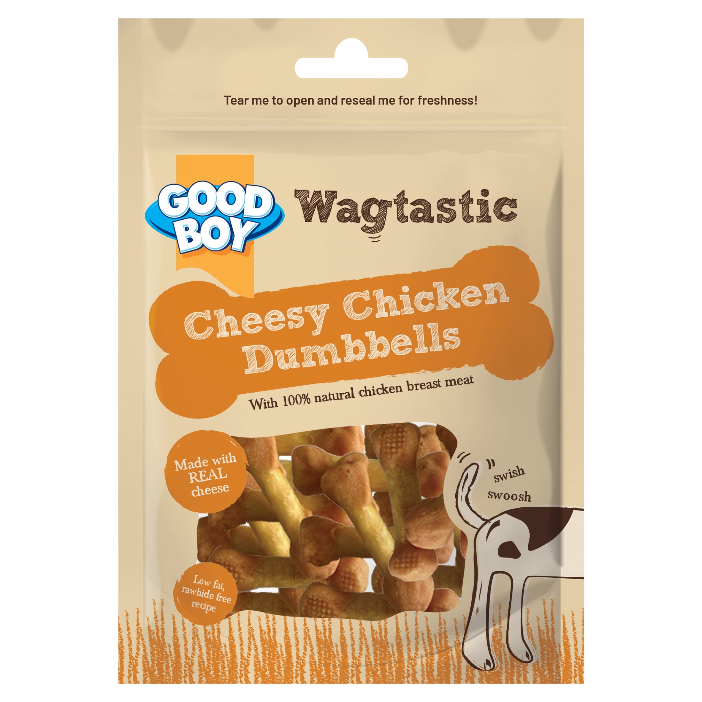 Good Boy Wagtastic Dog Treats Chicken Cheese Dumbbell 80g
