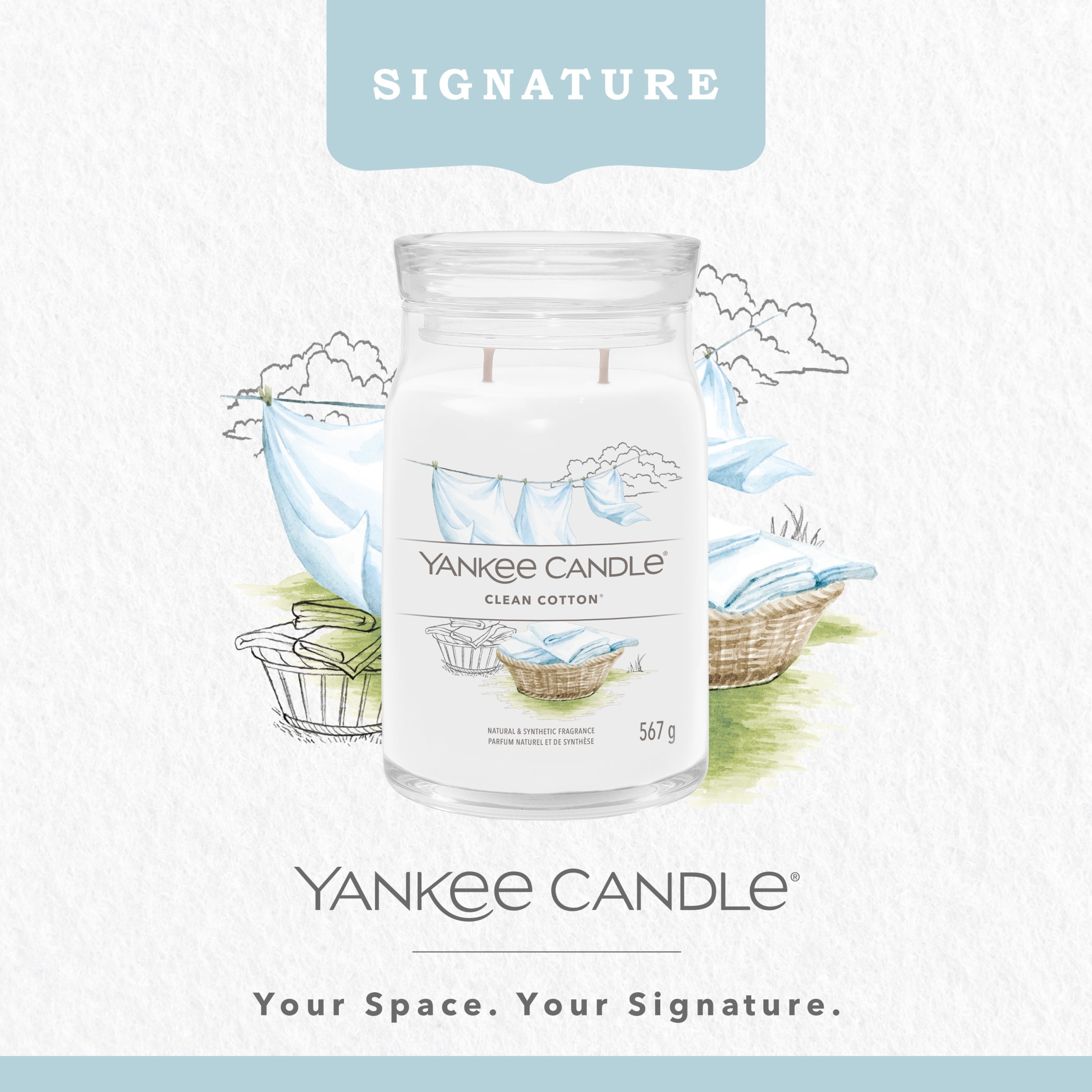 Yankee Candle Signature Clean Cotton Large Jar 567g thumbnail 2