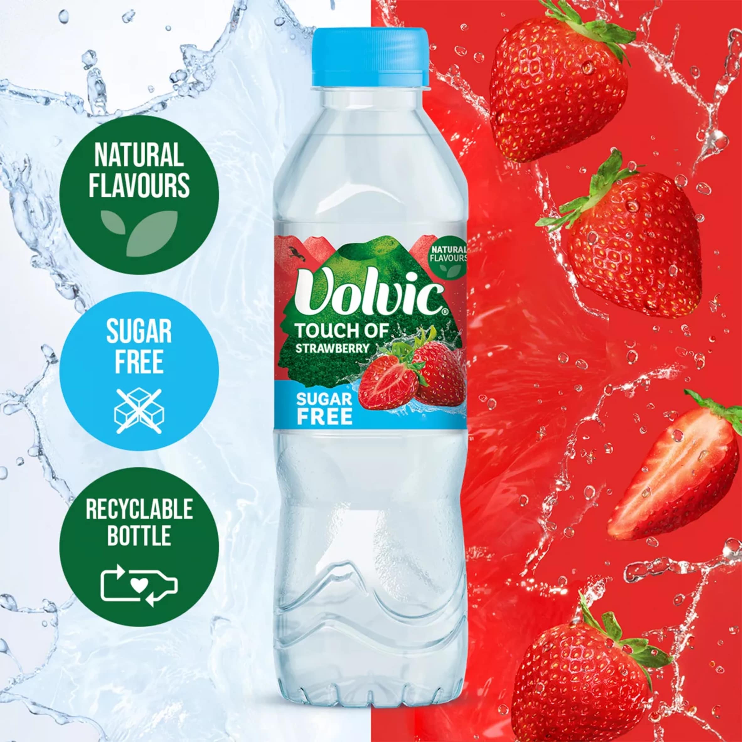 Volvic Touch of Strawberry Sugar Free Flavoured Water 6x500ml thumbnail 2