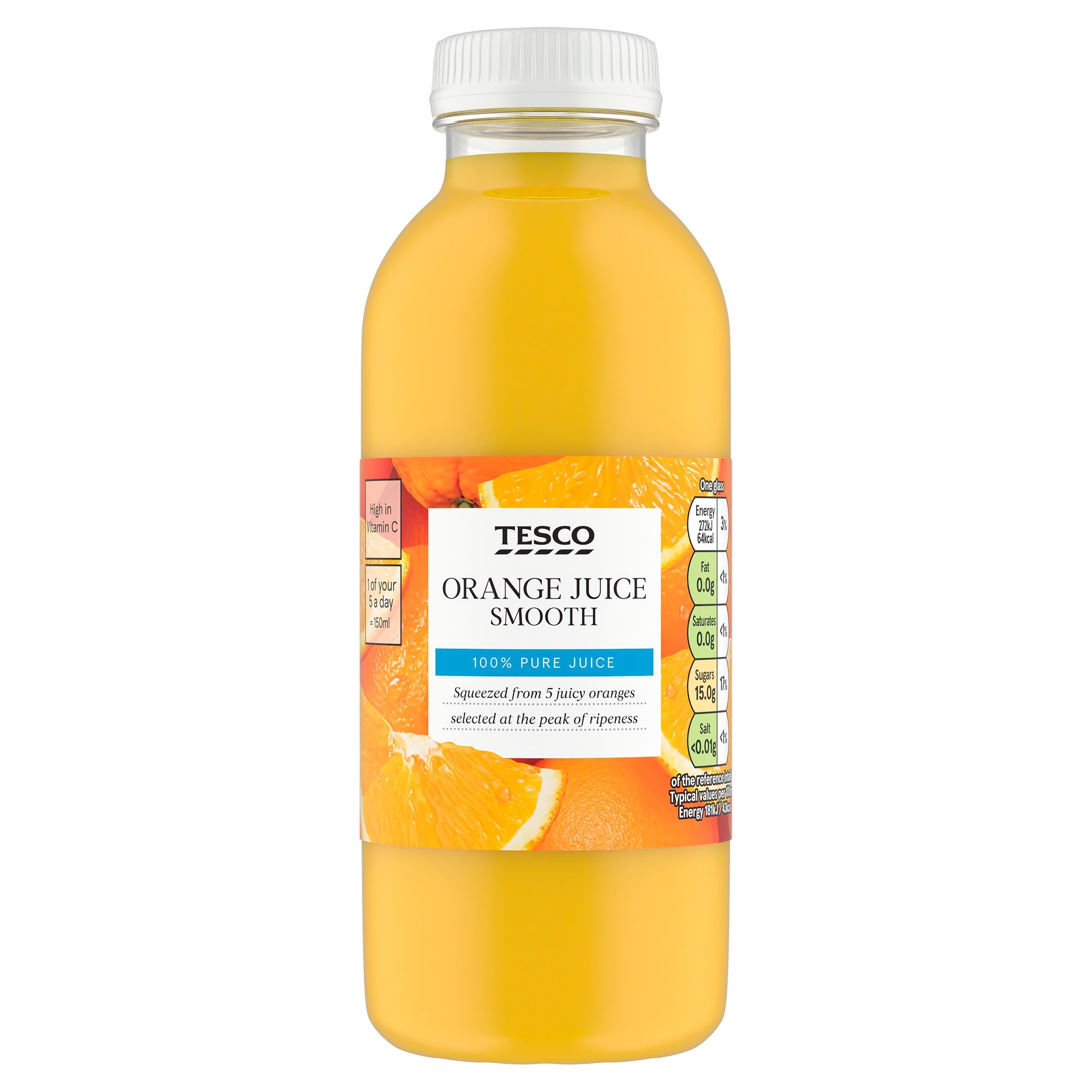 Tesco 100% Pure Orange Juice Smooth 330Ml