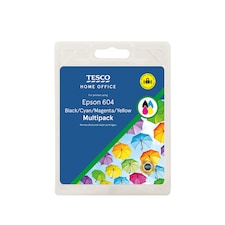 Tesco Epson 604 Remanufactured Black, Cyan, Magenta, Yellow Printer Ink Cartridges Multipack