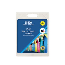 Tesco HP62 Remanufactured Black & Colour Combo Printer Ink Cartridges