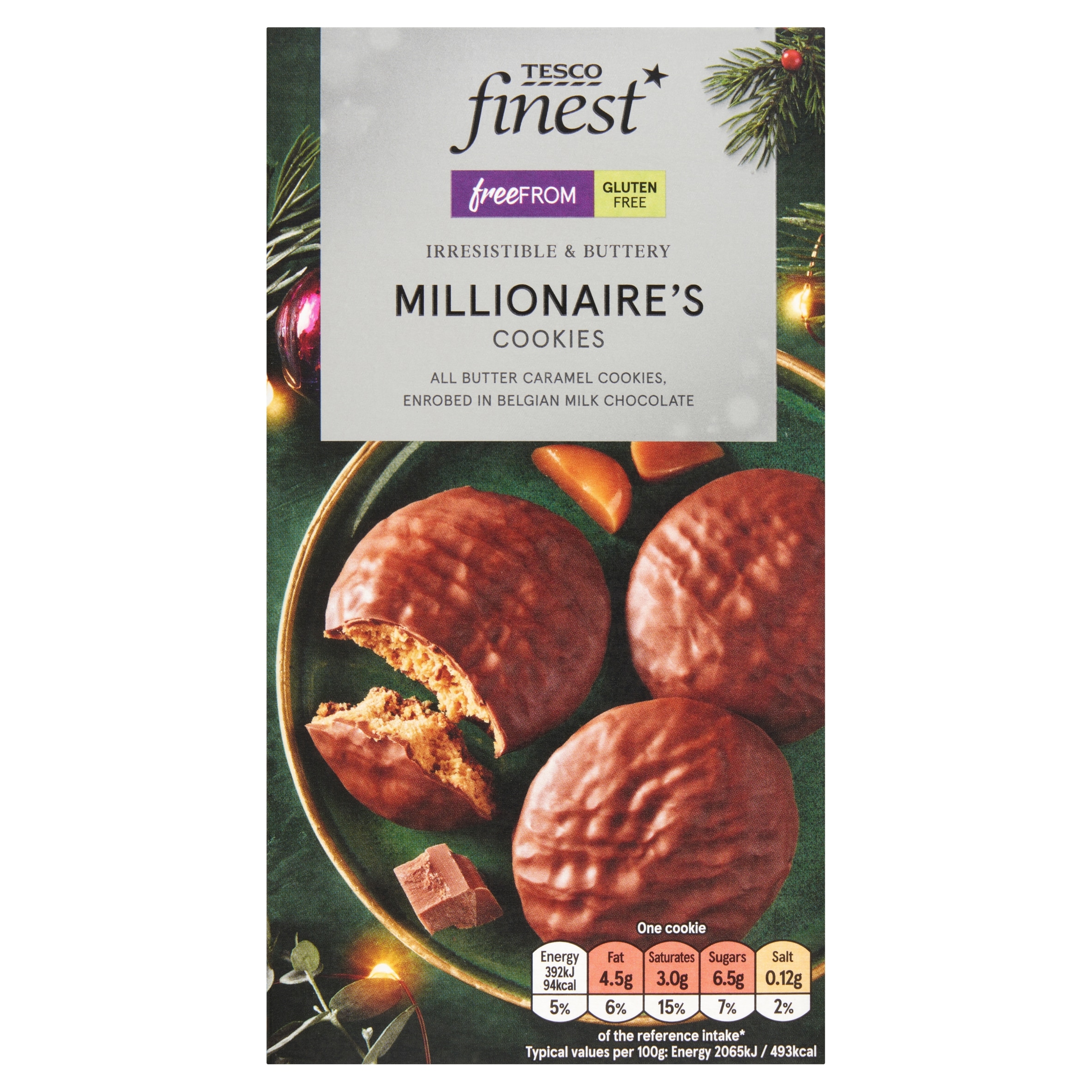 Tesco Finest Free From Millionaire's Cookies 150g