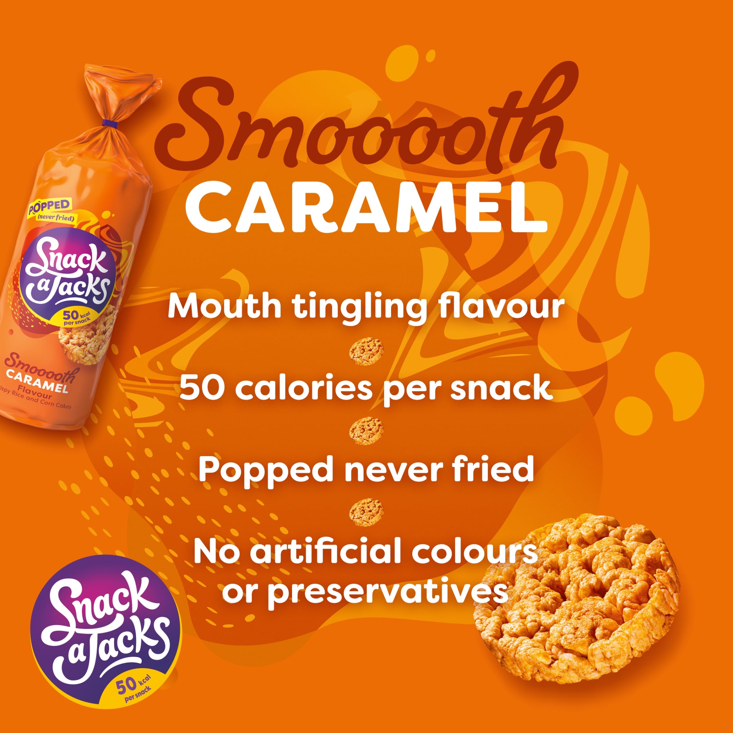 Snack a Jacks Caramel Jumbo Rice Cakes 159g thumbnail 3
