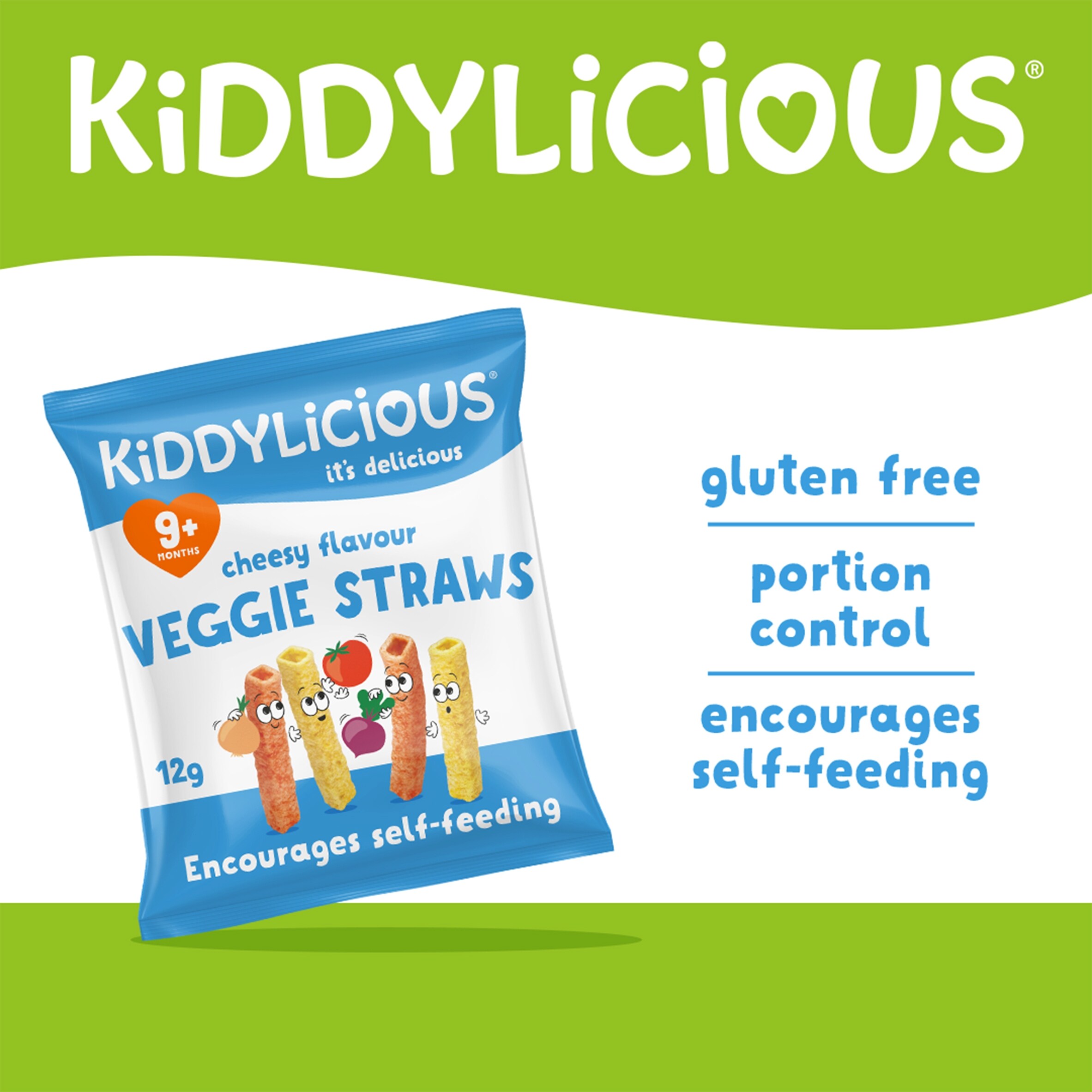 Kiddylicious Cheesy Veggie Straws 10 x 12g thumbnail 2