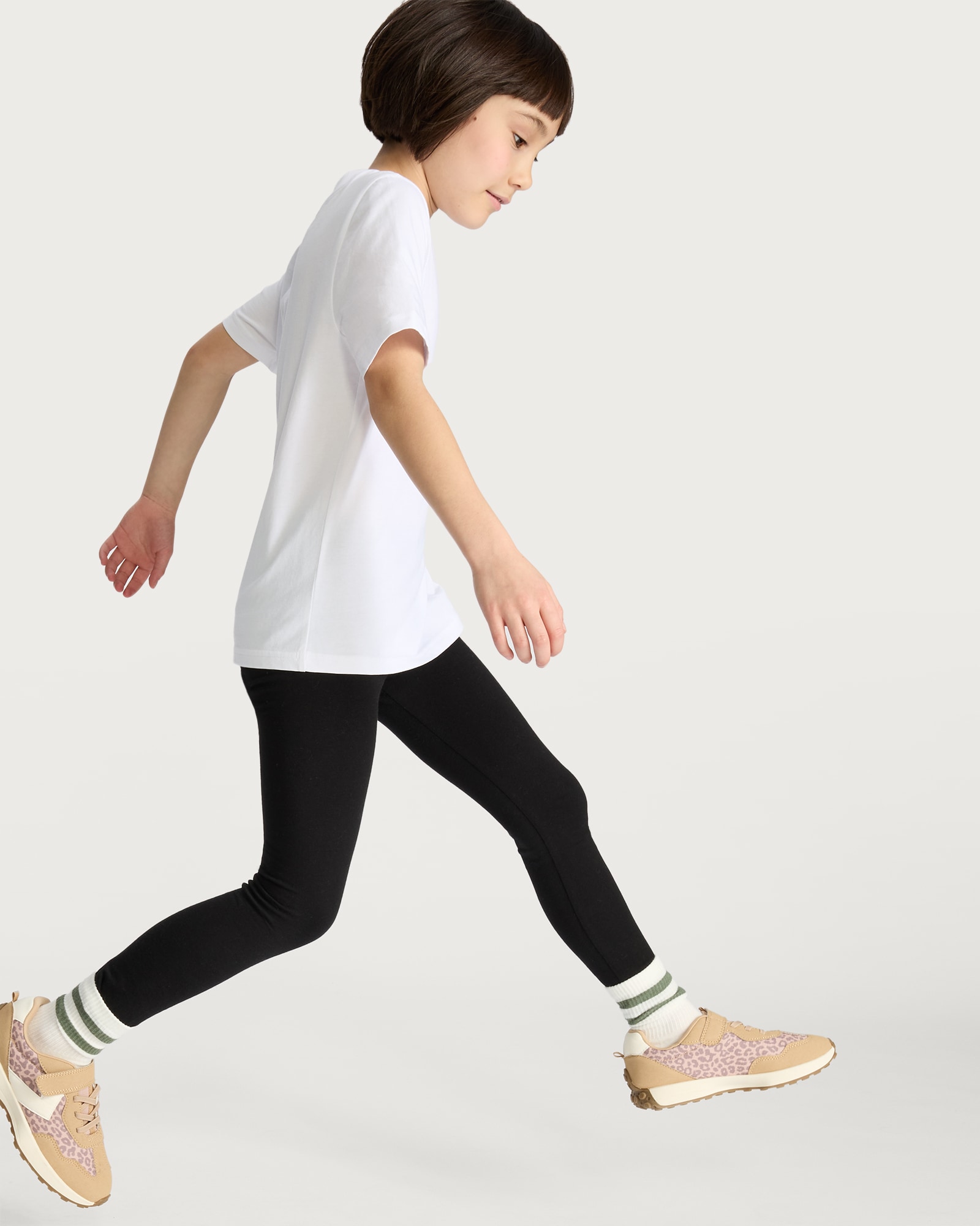 F&F Girls 3-Pack Plain Leggings in Black thumbnail 2