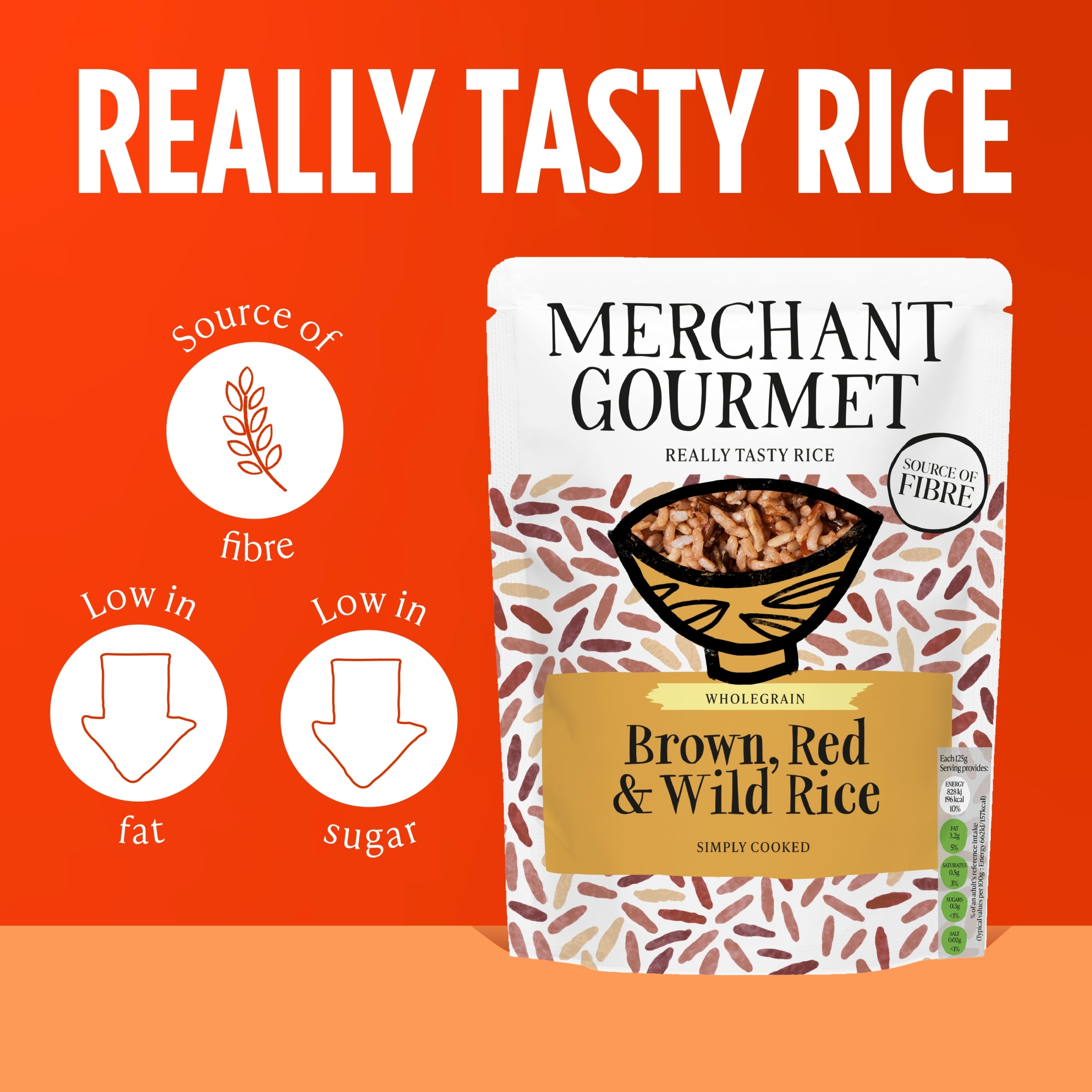 Merchant Gourmet Brown, Red & Wild Rice 250g thumbnail 3