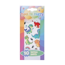 Party Time 10 Tattoo Sheets - Dinosaurs