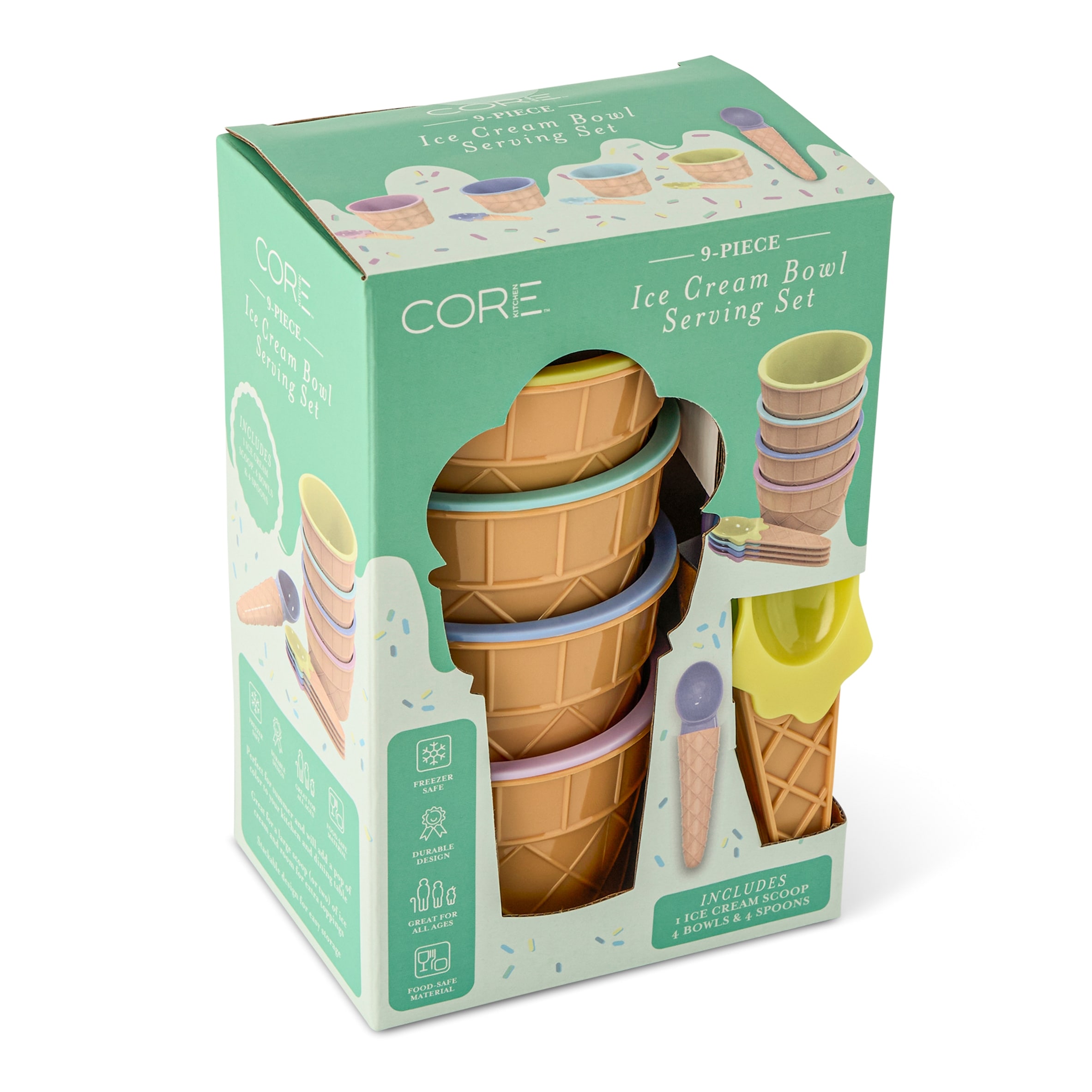 Core Kitchen 9 Piece Ice Cream Set