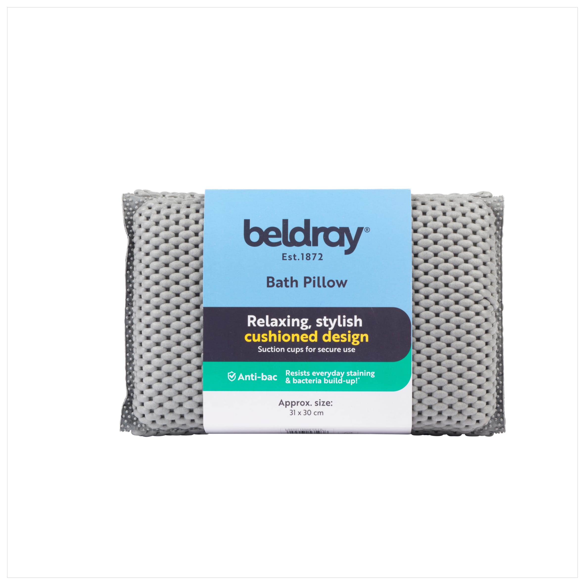  Beldray Grey Anti Bac Foam Bath Pillow