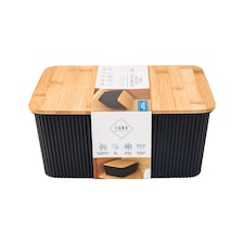 Core Supply Black Ribbed Storage Bin S