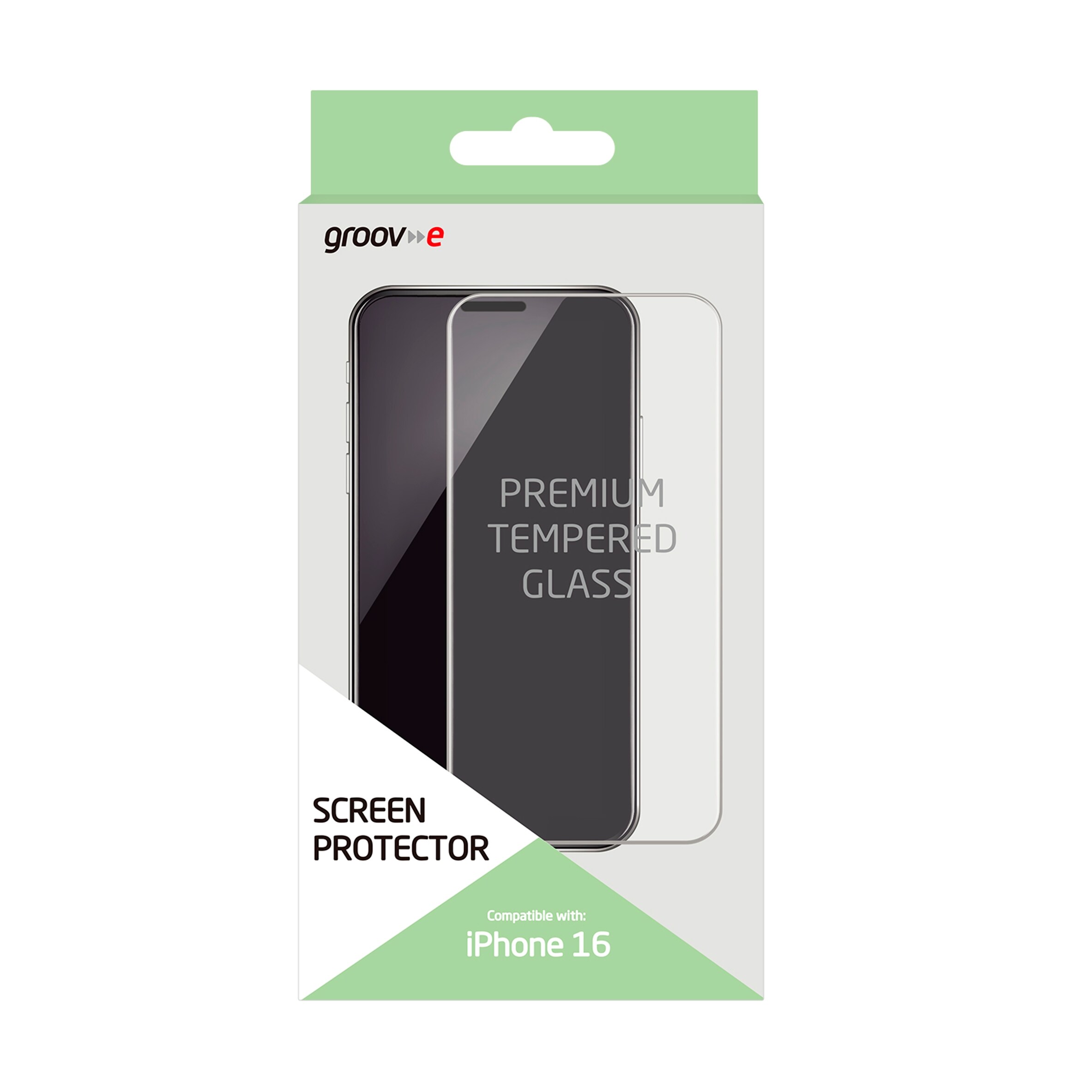 Groov-e iPhone 16 Tempered Glass Screen Protector