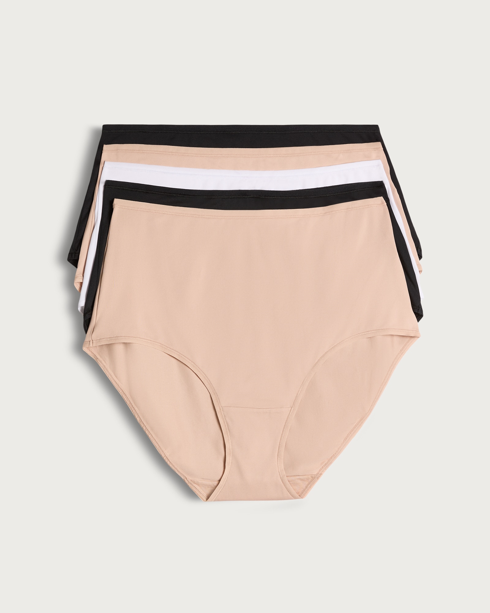 F&F 5-Pack Microfibre No VPL Full Brief Knickers in Black