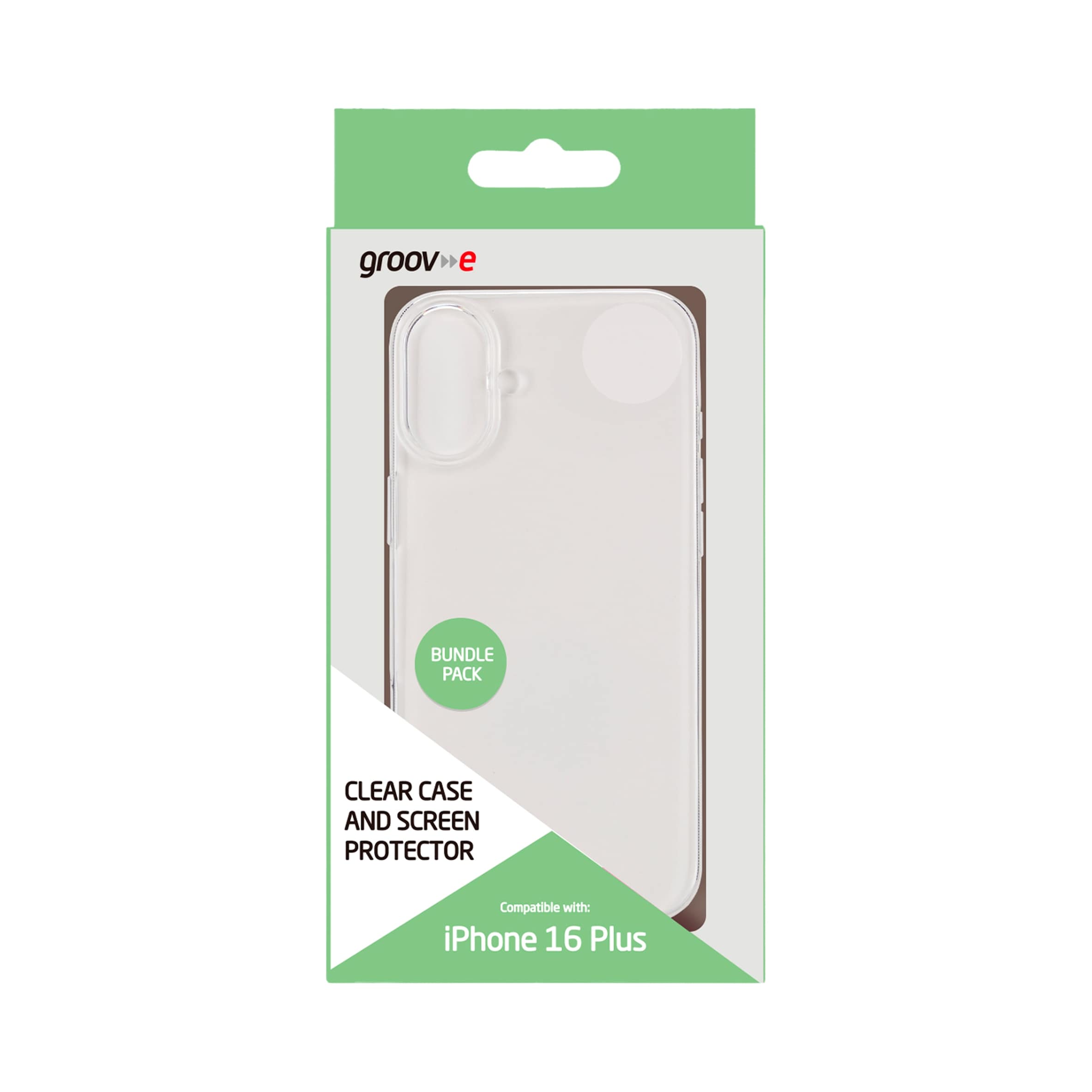 Groov-e iPhone 16 Plus Case & Tempered Glass Screen Protector Bundle