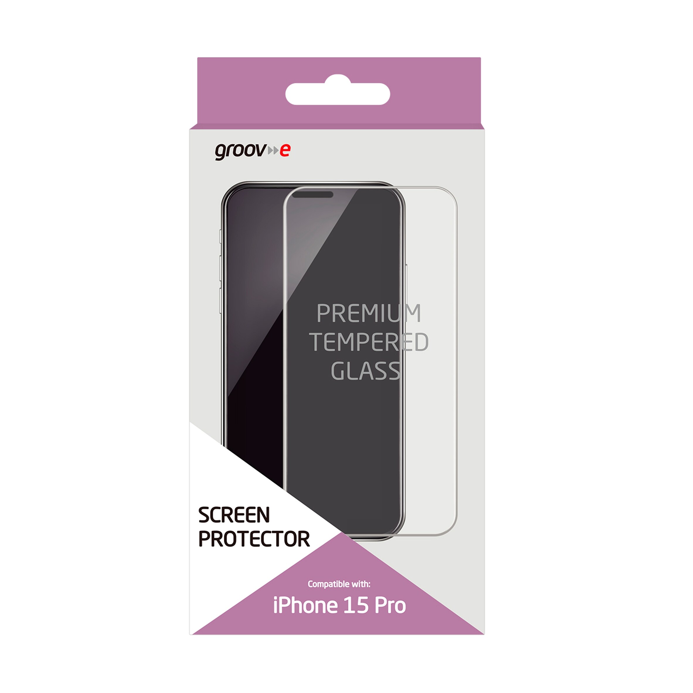 Groov-e iPhone 15 Pro Tempered Glass Screen Protector