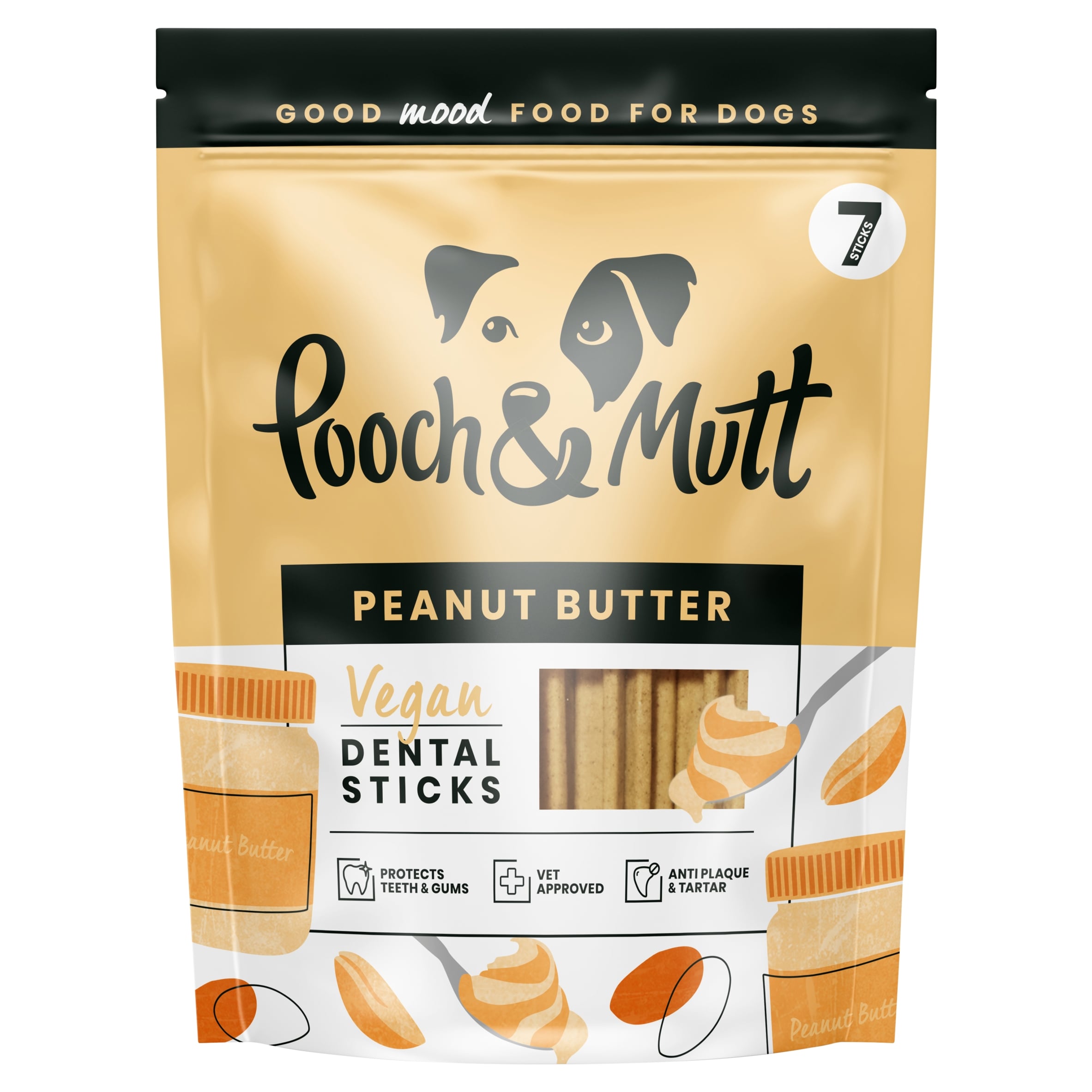 Pooch and Mutt Peanut Butter Dental Sticks For Dogs
