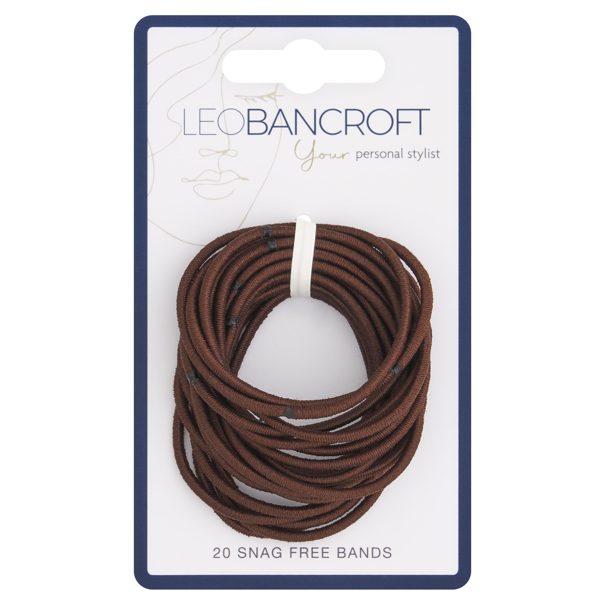 Leo Bancroft Snagfree Narrow Hairbands Brown 20 Pack