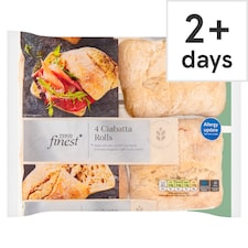 Tesco Finest Ciabatta Rolls 4 Pack 360g