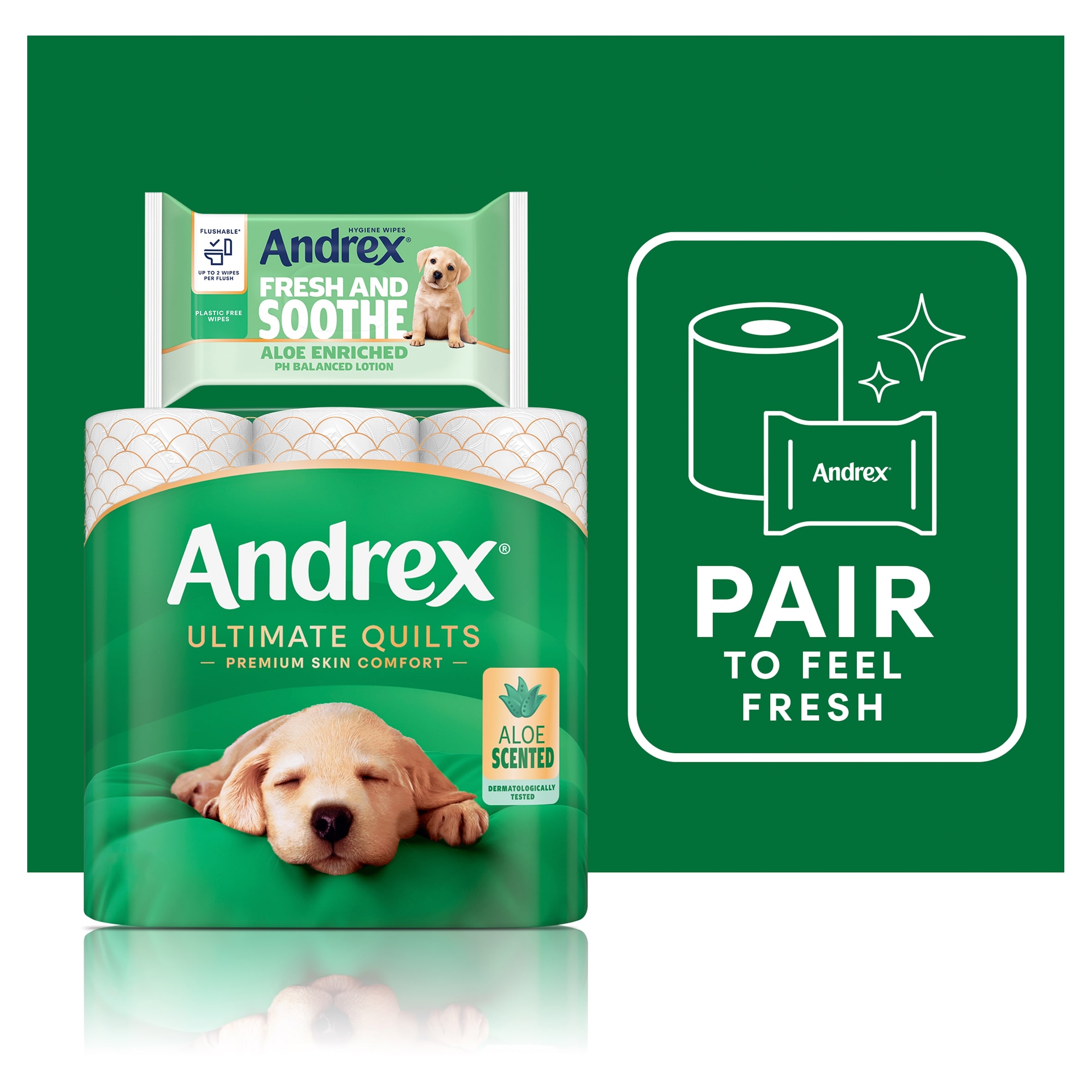 Andrex Ultimate Quilts Aloe Scented Toilet Tissue 9 Standard Rolls thumbnail 3