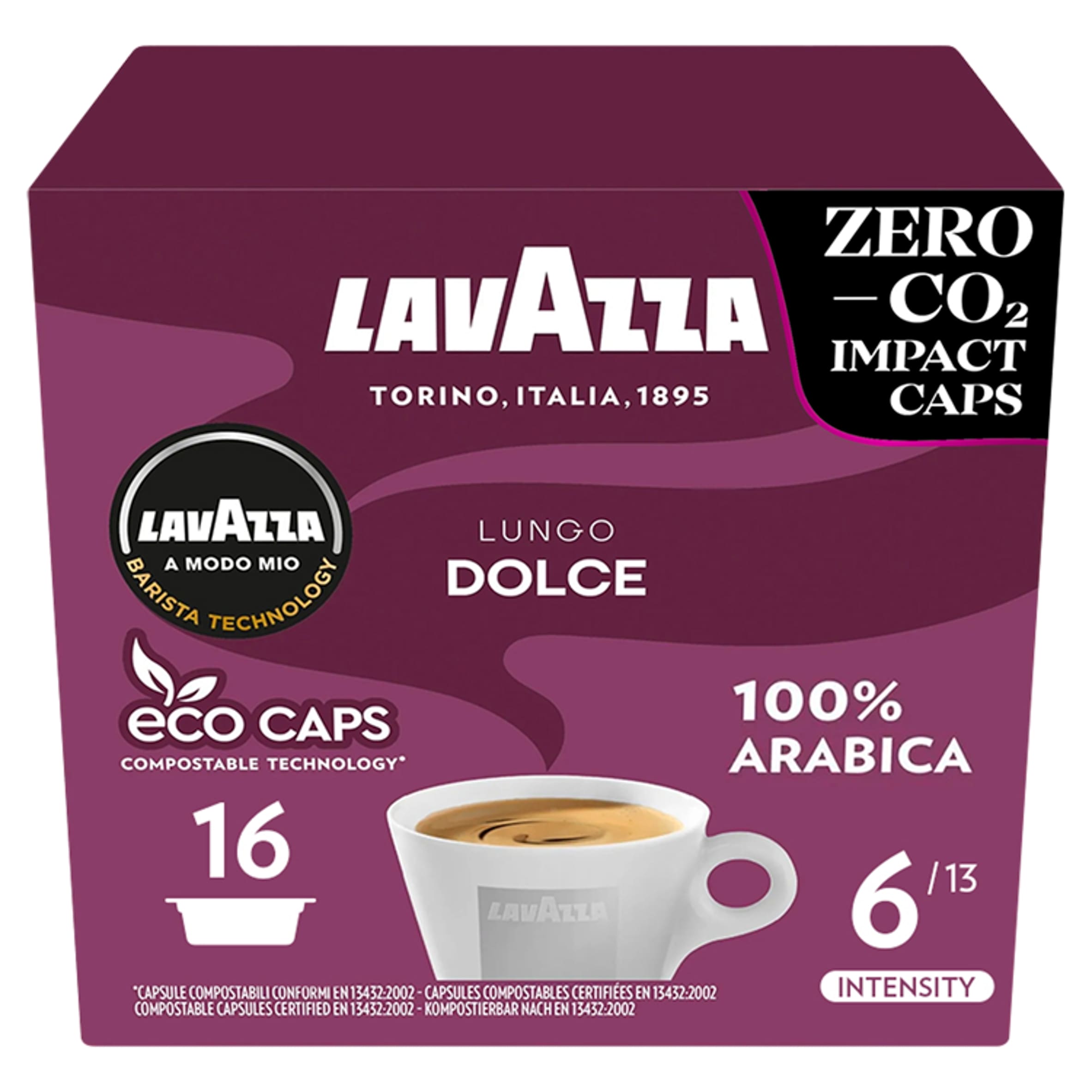 Lavazza A Modo Mio Lungo Dolce Compo 16 Capsules 128g