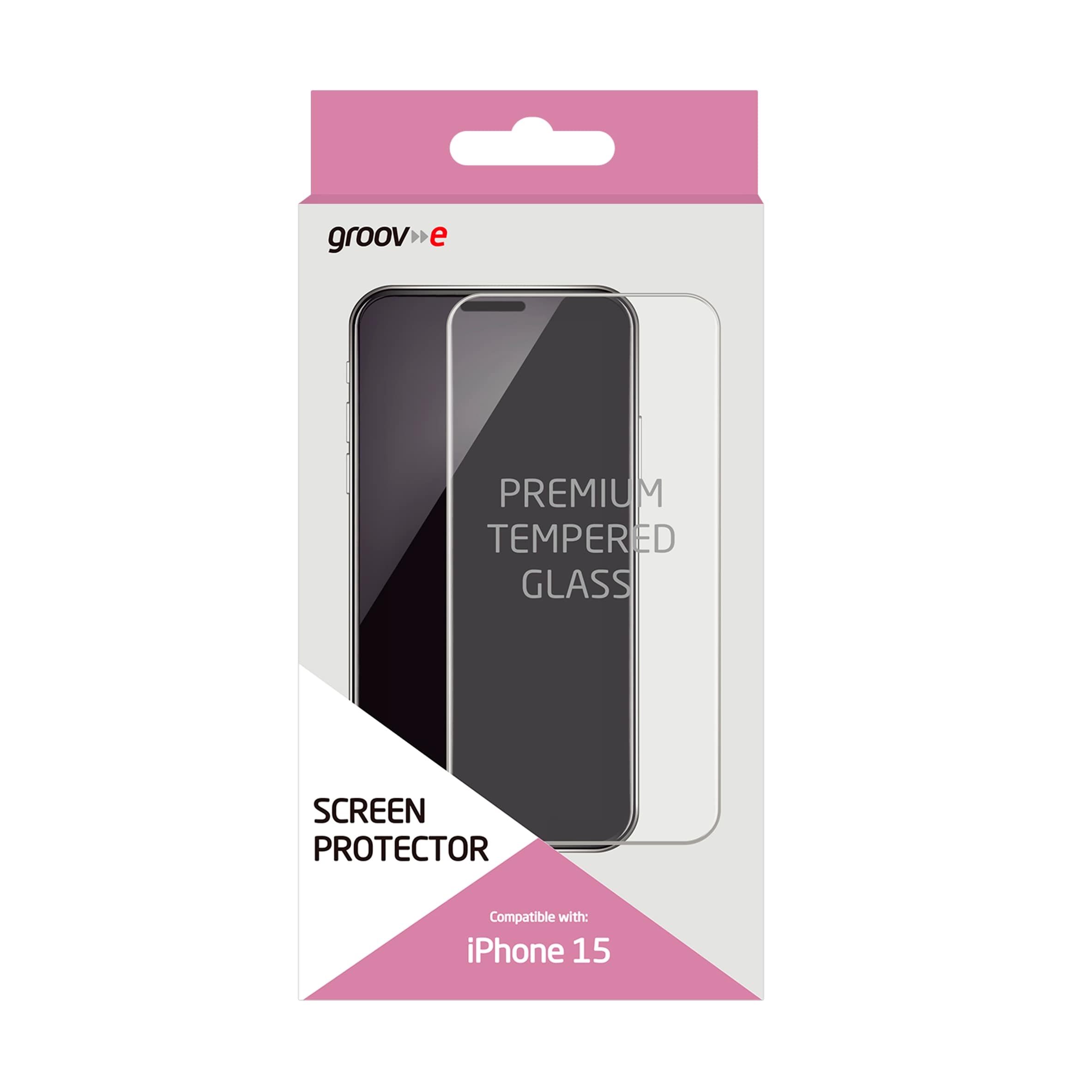 Groov-e iPhone 15 Tempered Glass Screen Protector