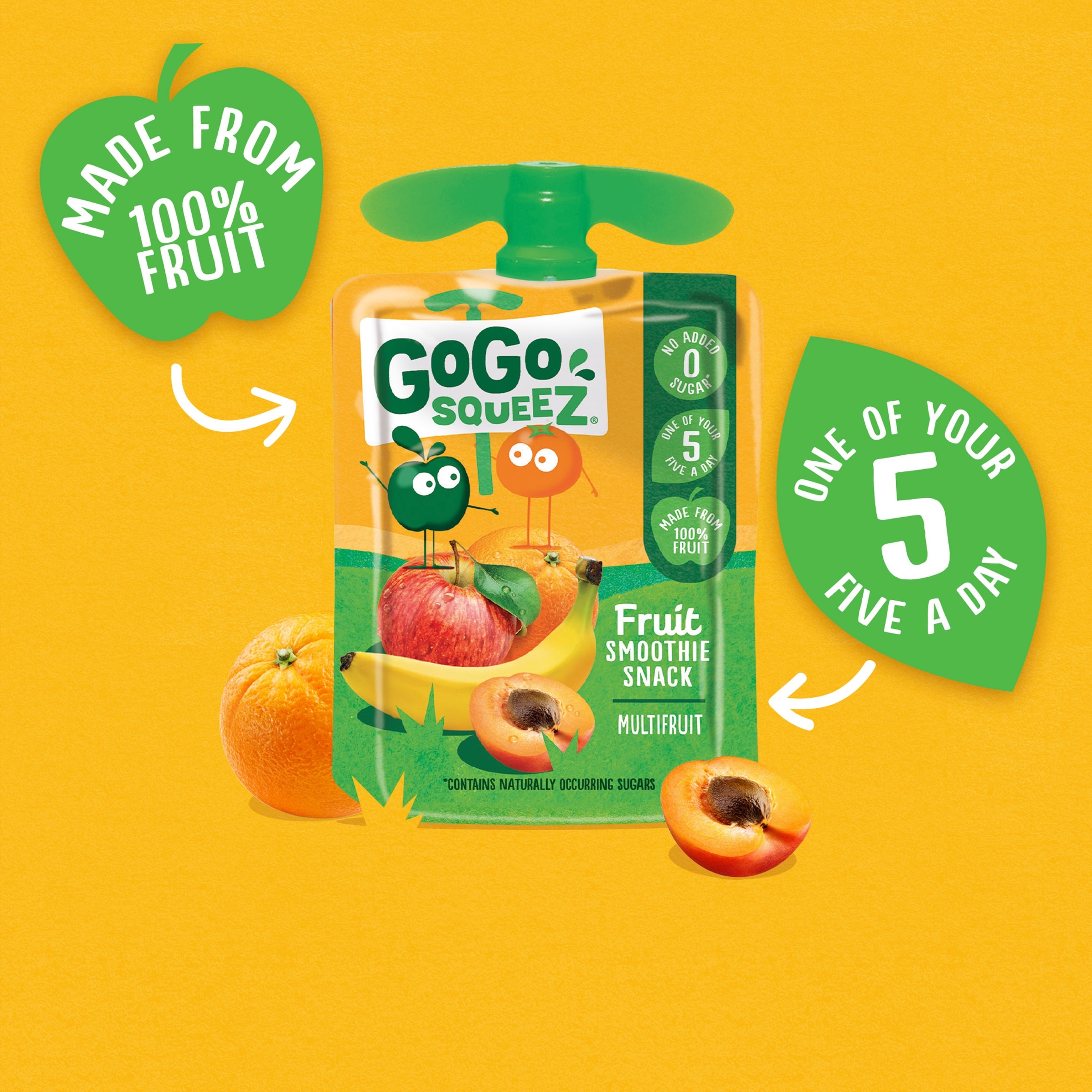 GoGo Squeez Fruit Smoothie Snack - Multifruit 4x90g thumbnail 4