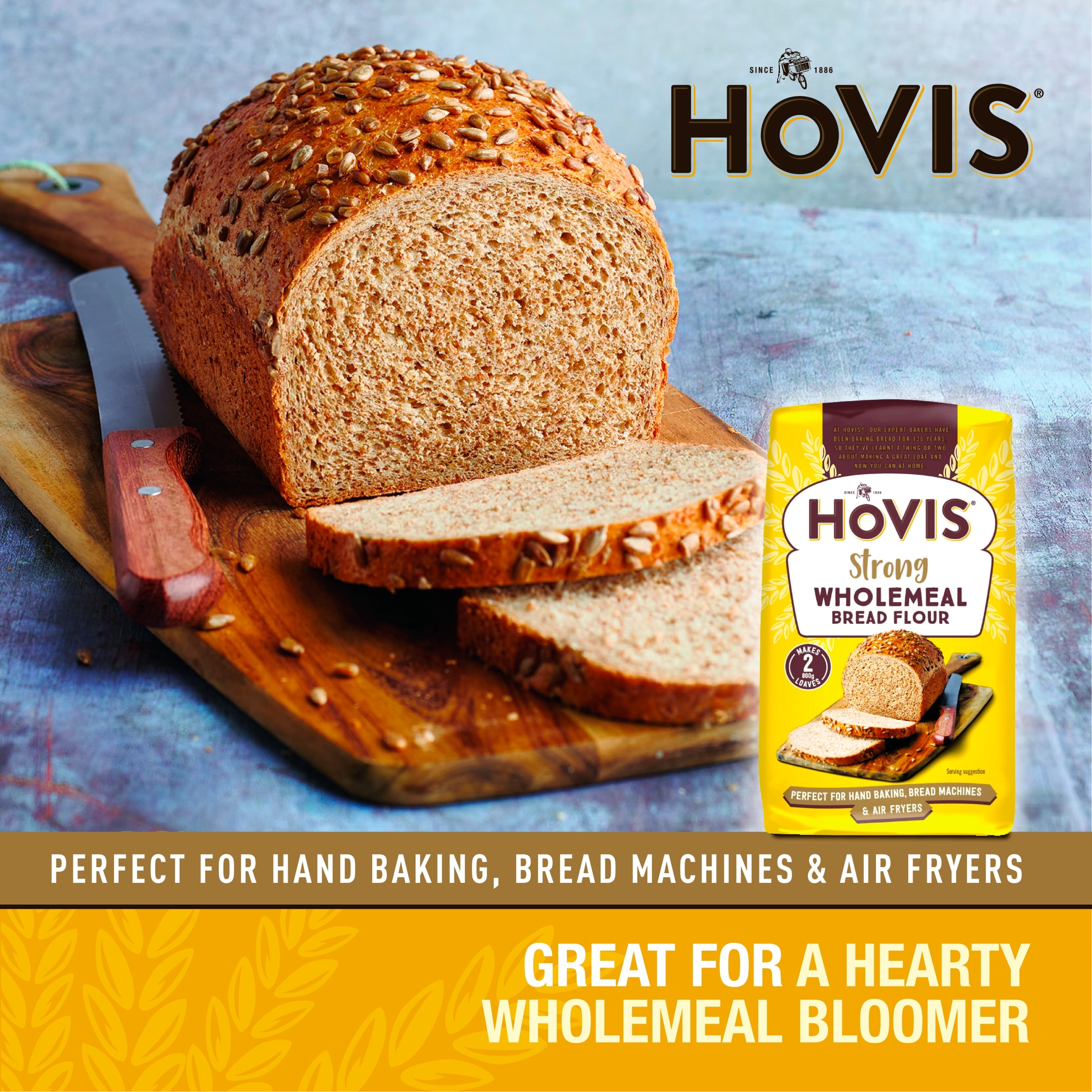Hovis Baking Strong Wholemeal Bread Flour 1kg thumbnail 2