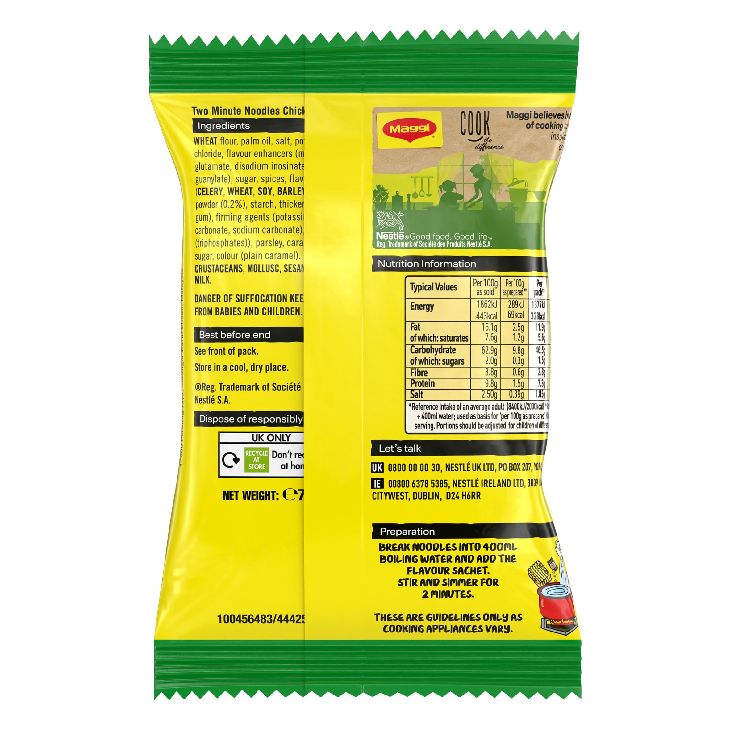 Maggi 2-Minute Instant Noodles - Chicken Flavour 5 x 74g thumbnail 2