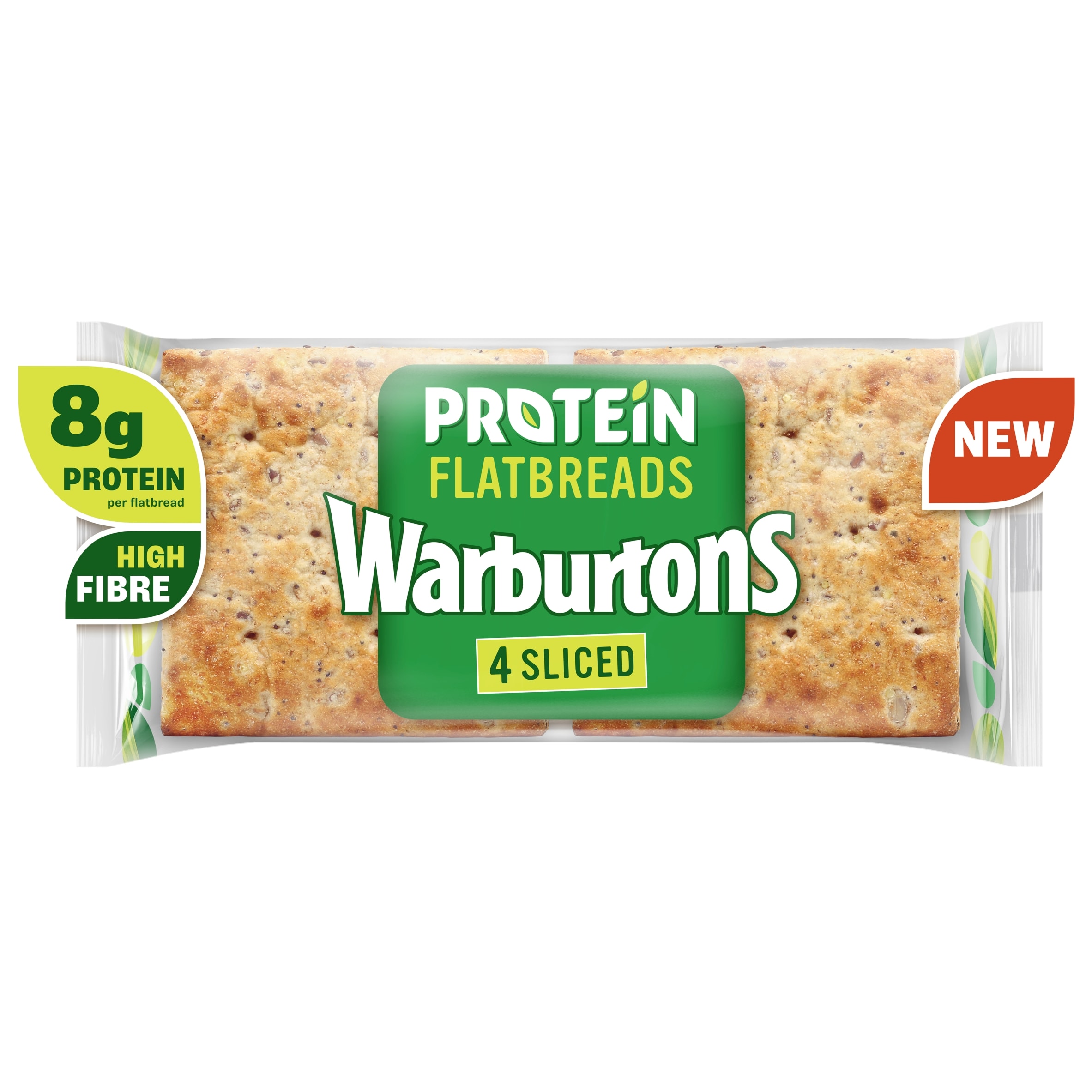 Warburtons Protein Flatbreads 4 Pack Sliced thumbnail 2
