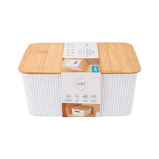 Core Supply White Ribbed Storage Bin S