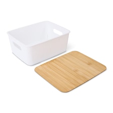 Core Supply White Ribbed Storage Bin S thumbnail 2
