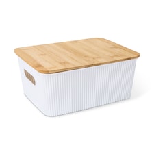 Core Supply White Ribbed Storage Bin S thumbnail 3