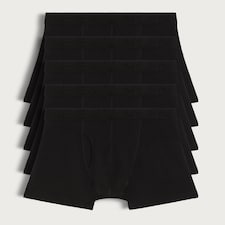 F&F 5-Pack Cotton Rich Logo Waistband Trunks in Black