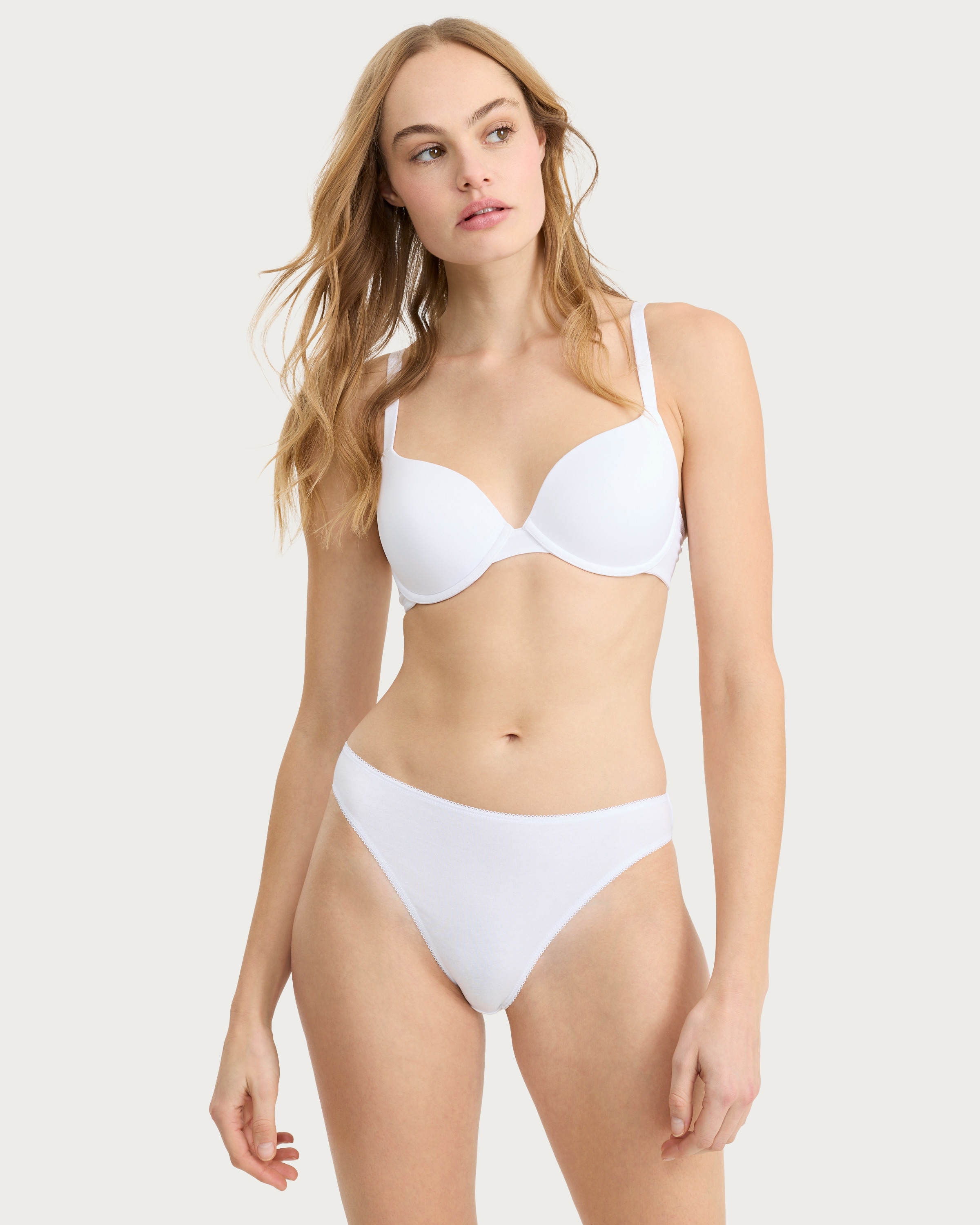 F&F 5-Pack Cotton Rich High Leg Knickers in White