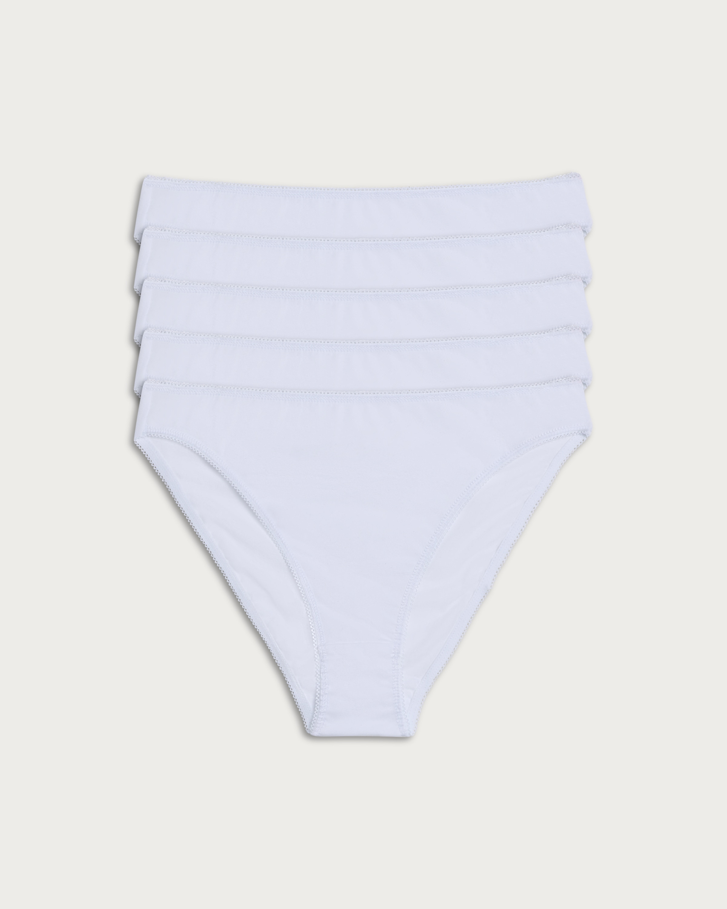 F&F 5-Pack Cotton Rich High Leg Knickers in White thumbnail 2