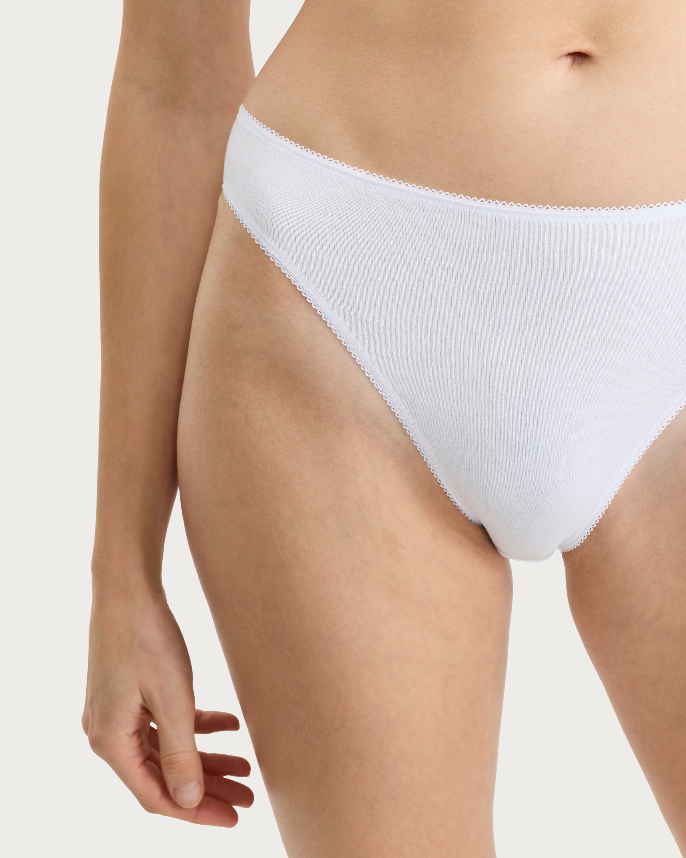 F&F 5-Pack Cotton Rich High Leg Knickers in White thumbnail 3