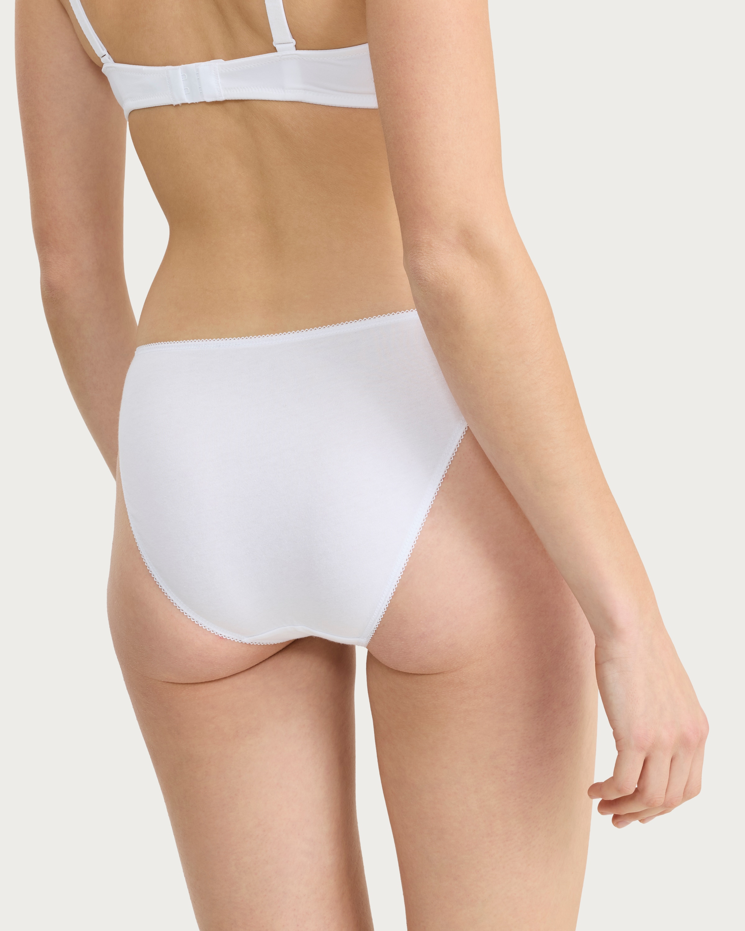 F&F 5-Pack Cotton Rich High Leg Knickers in White thumbnail 5