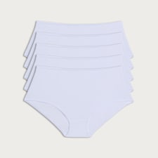F&F 5-Pack Cotton Rich Full Brief Knickers in White