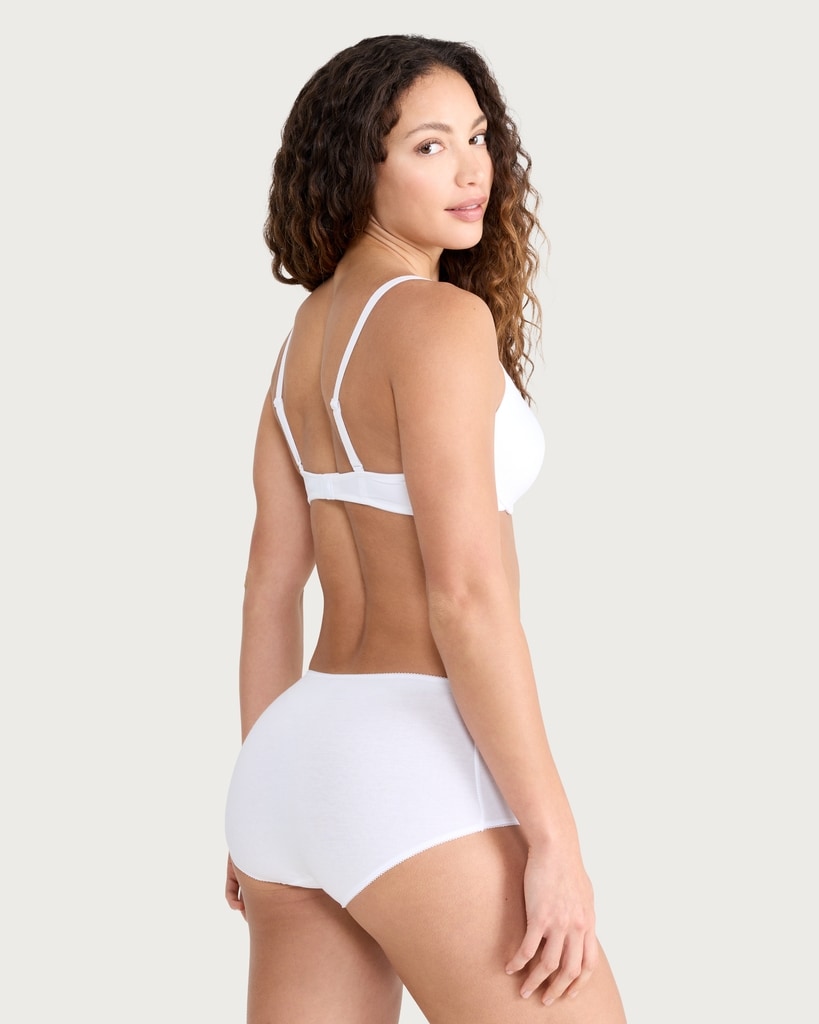 F&F 5-Pack Cotton Rich Full Brief Knickers in White thumbnail 5