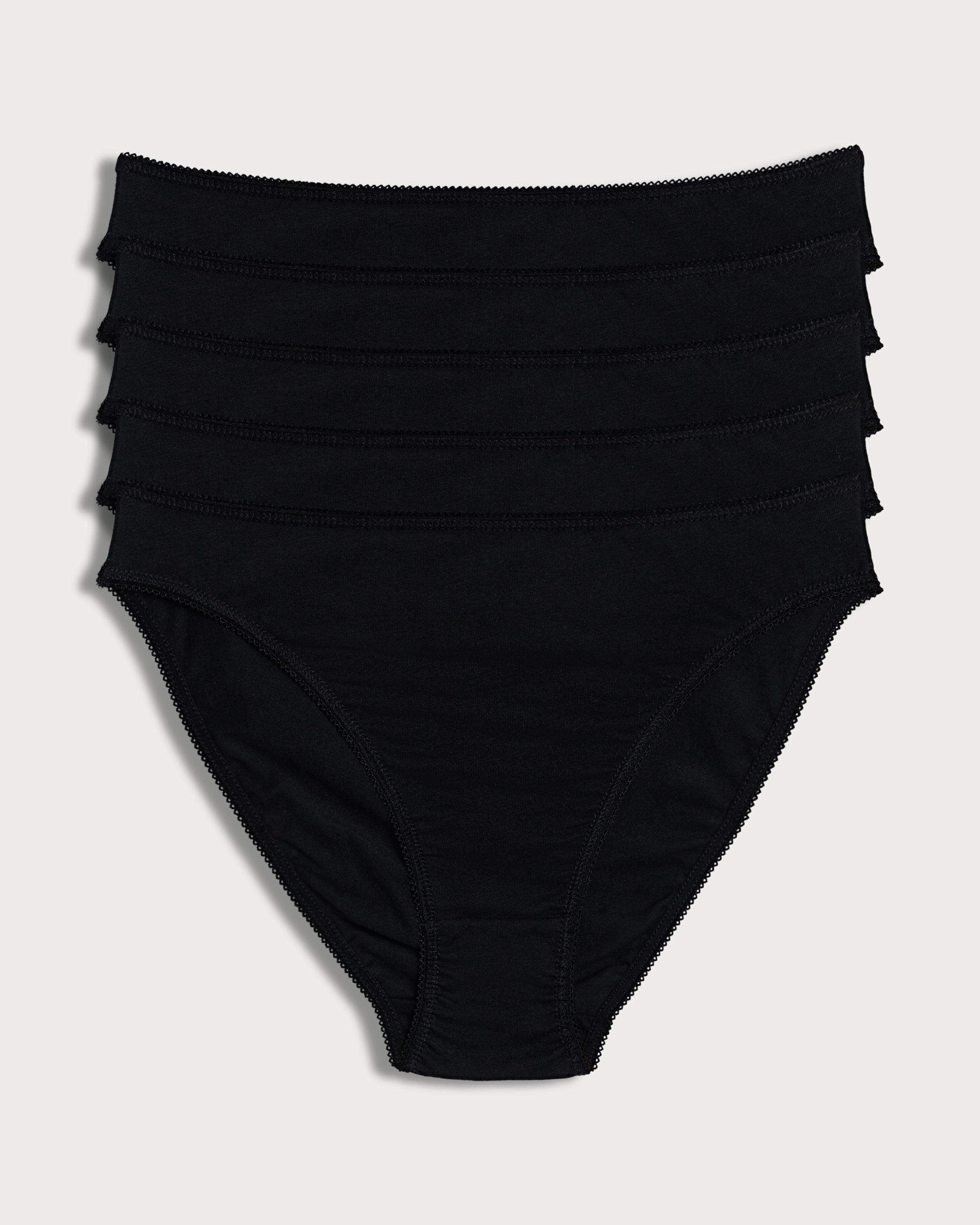 F&F 5-Pack Cotton Rich High Leg Knickers  in Black thumbnail 2